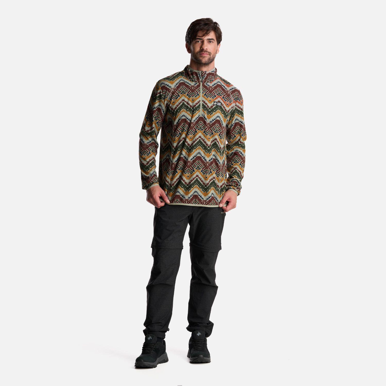 Poleron Hombre Taina Print Verde Haka Honu-5