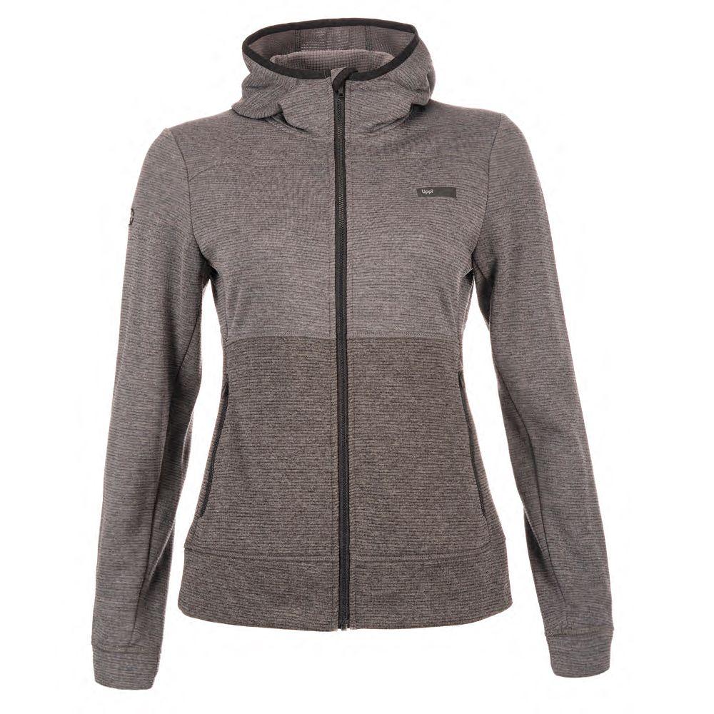 Poleron Mujer Orbital Nano-F Full Zip Hoody Melange Gris / Melange Grafito Lippi-0