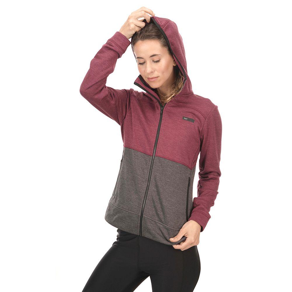 Poleron Mujer Orbital Nano-F Full Zip Hoody Melange Gris / Melange Grafito Lippi-2