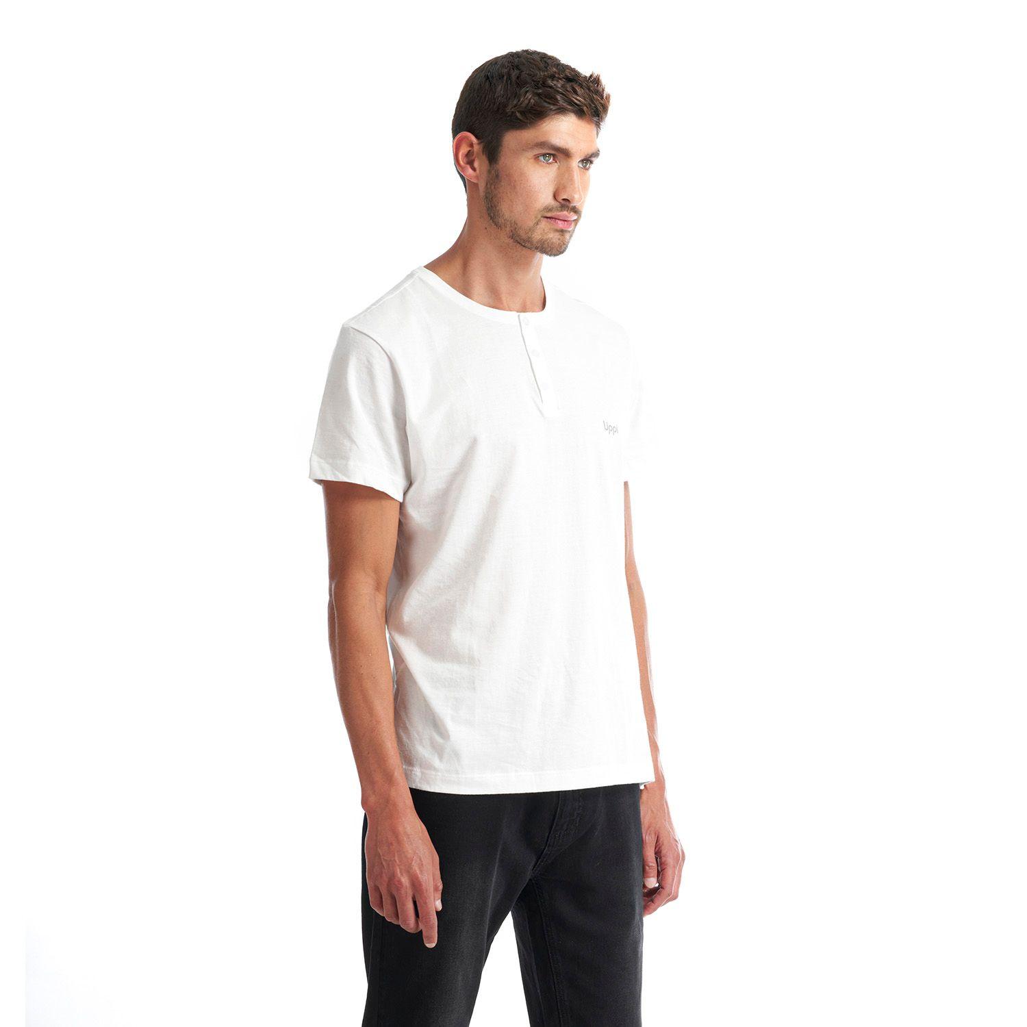 Polera Hombre Henley Organic T-Shirt Blanco Lippi-2
