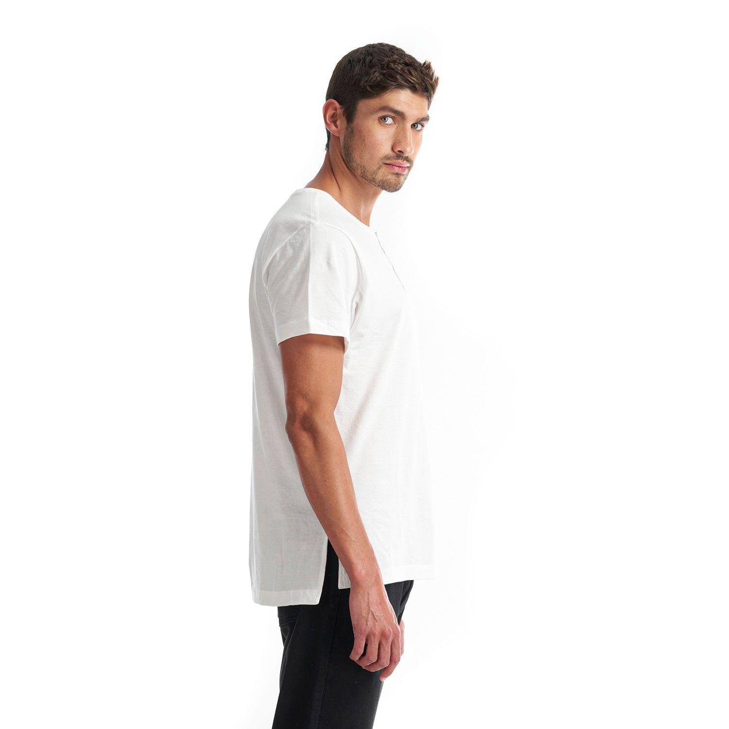 Polera Hombre Henley Organic T-Shirt Blanco Lippi-3