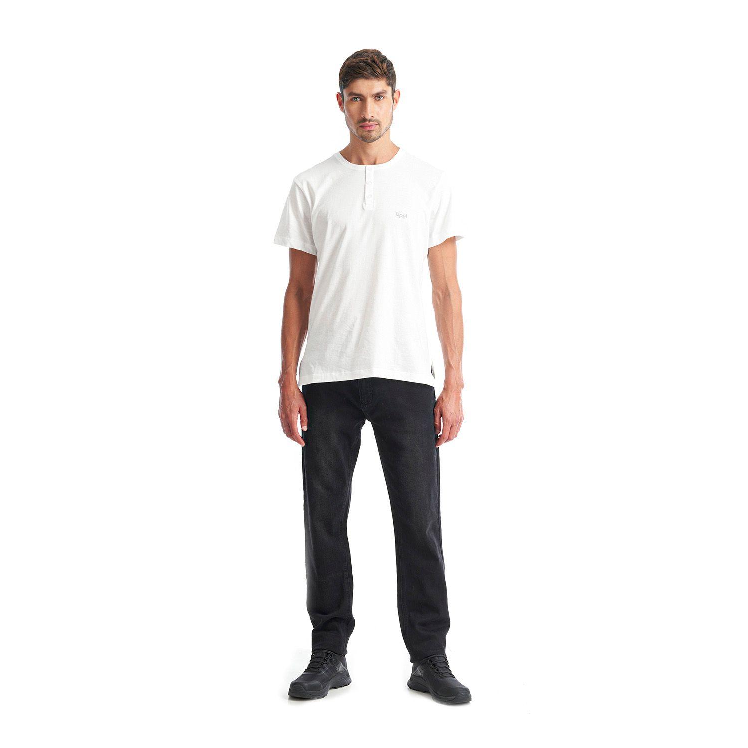 Polera Hombre Henley Organic T-Shirt Blanco Lippi-6