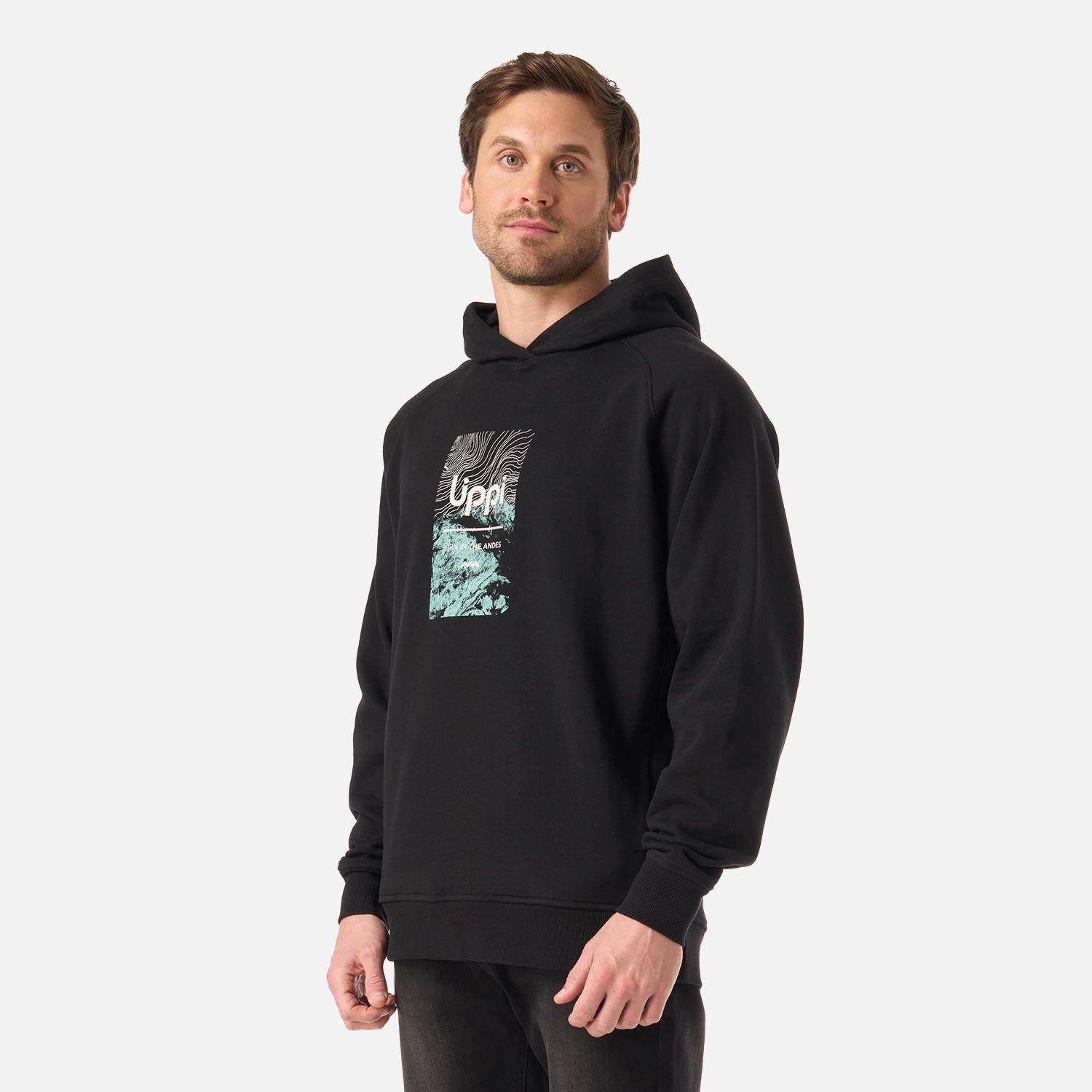 Polerón Hombre Insigne Hoody Sweatshirt Front Print Negro Lippi V26-1
