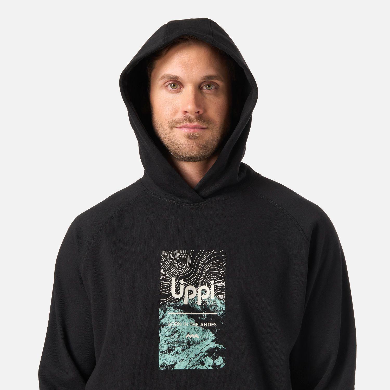 Polerón Hombre Insigne Hoody Sweatshirt Front Print Negro Lippi V26-3