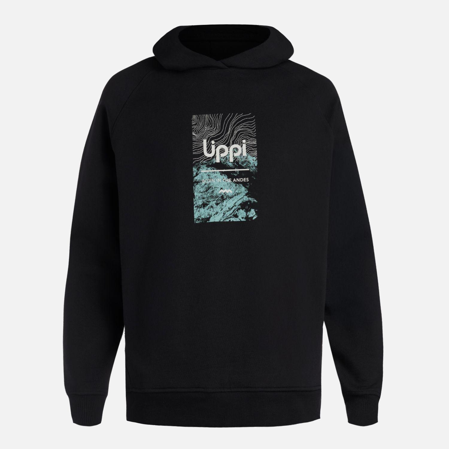 Polerón Hombre Insigne Hoody Sweatshirt Front Print Negro Lippi V26-6