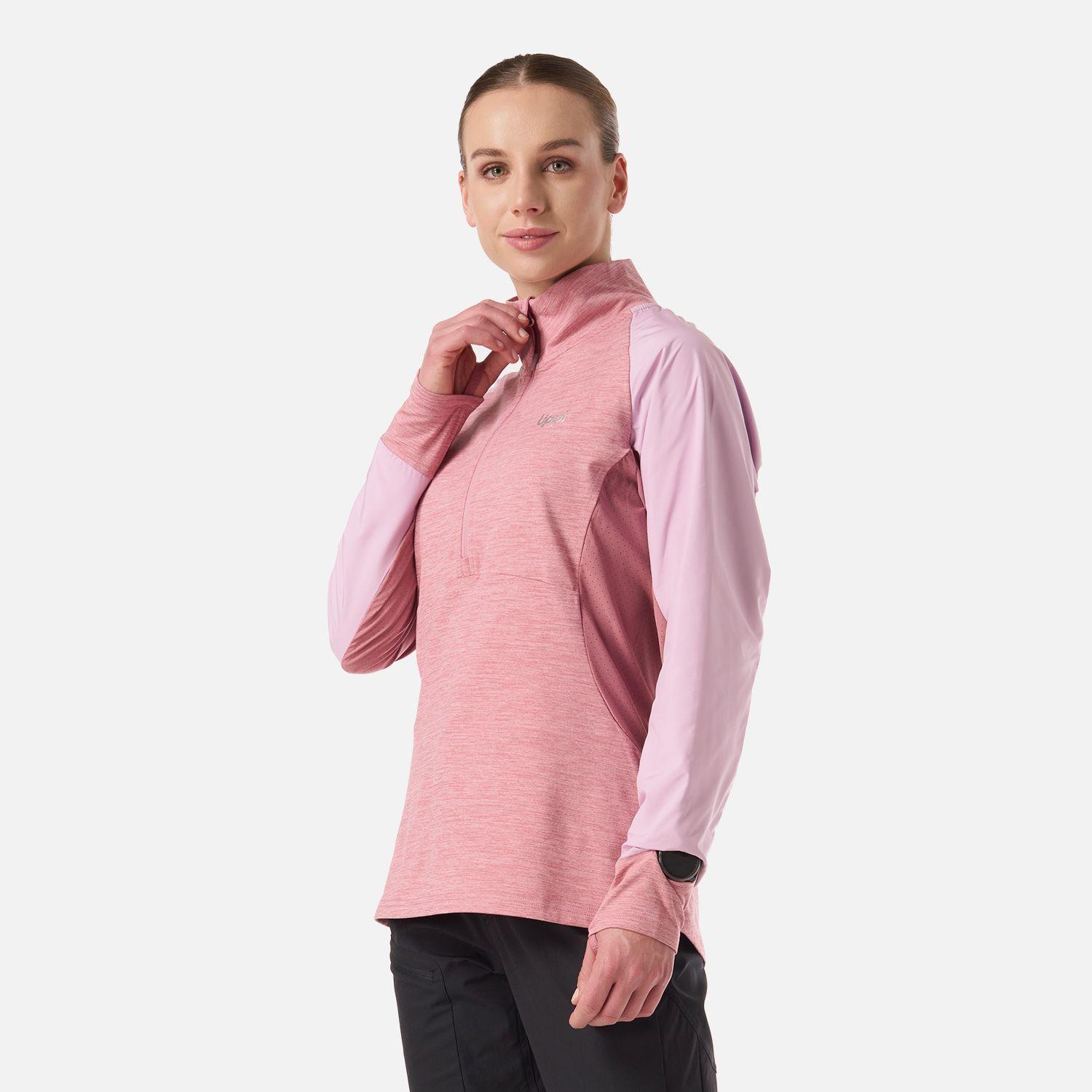 Polerón Mujer Egger 1/4 Zip Rosa Oscuro Lippi V26-1