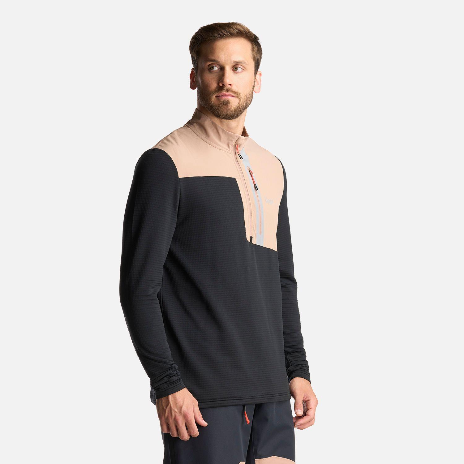 Poleron Hombre Karova Nano F 1/4 Zip Taupe Lippi-2