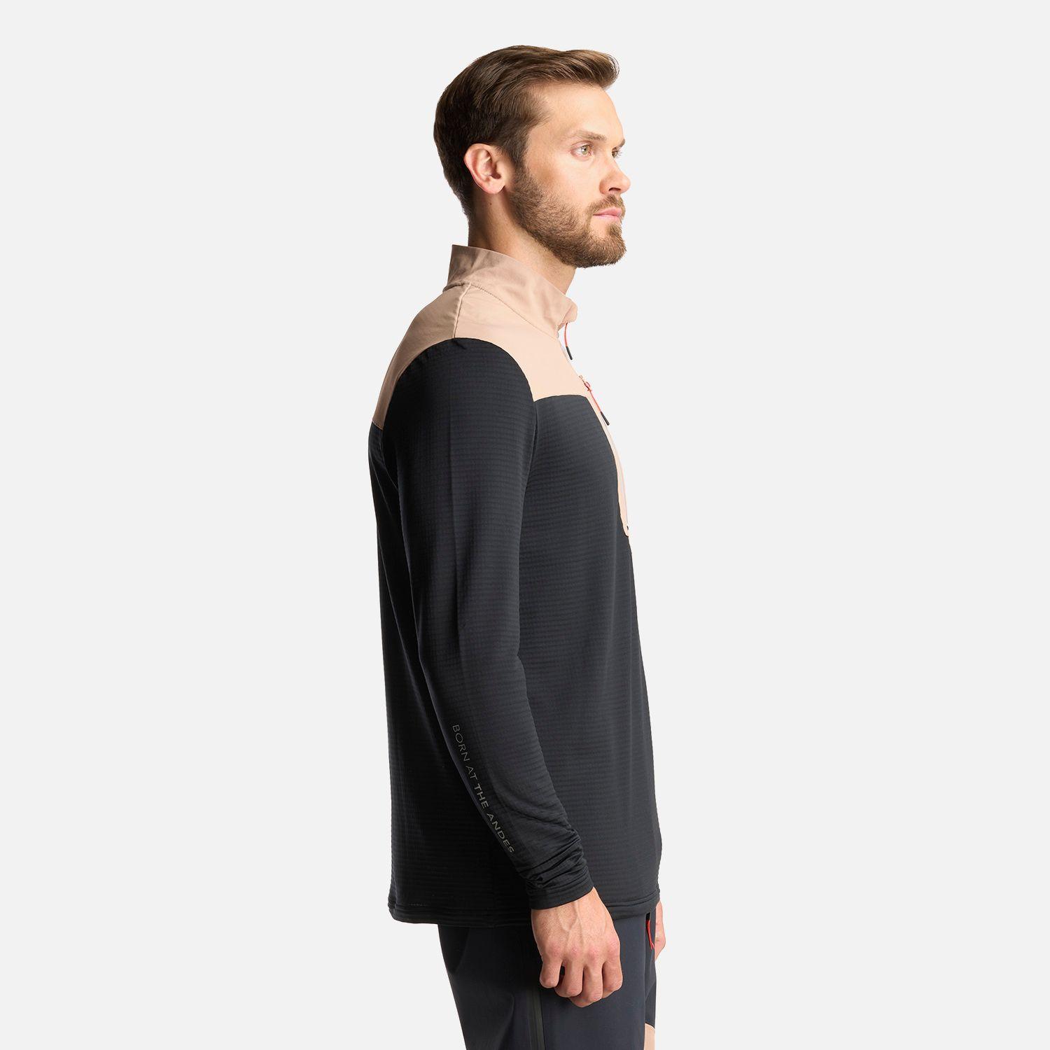 Poleron Hombre Karova Nano F 1/4 Zip Taupe Lippi-3