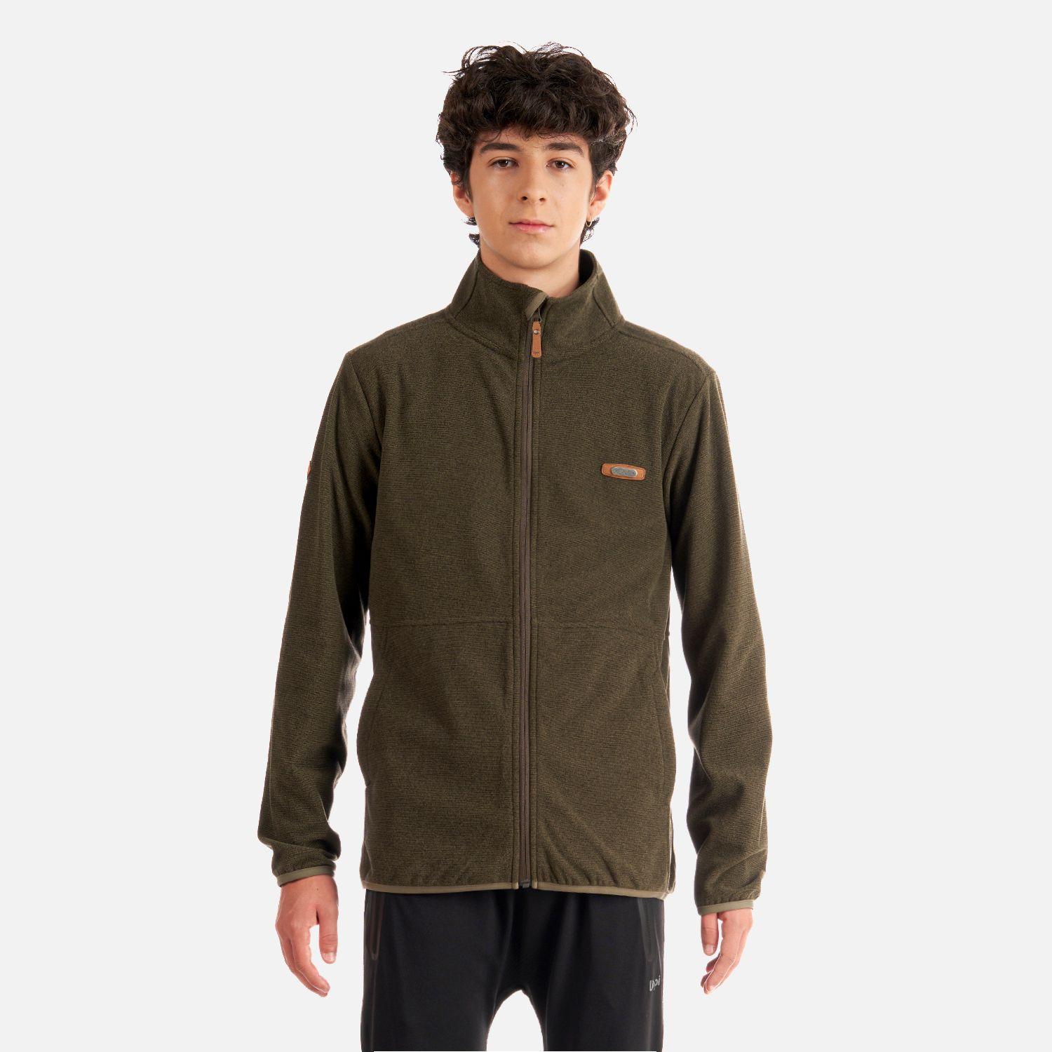 Poleron Teen Boy Stripes Nano-F Full Zip Oliva Oscuro Lippi-1