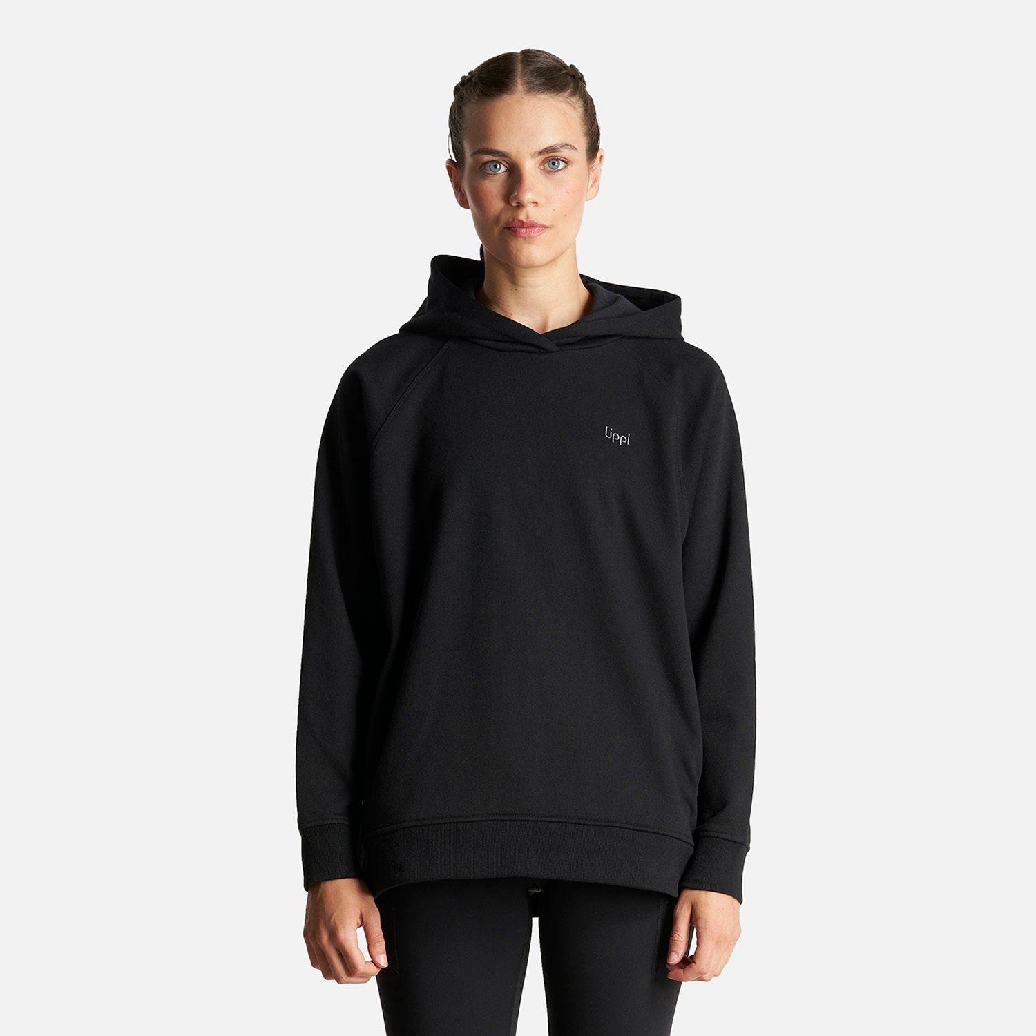 Poleron Mujer Ulmo Hoody Sweatshirt Negro Lippi I23-1