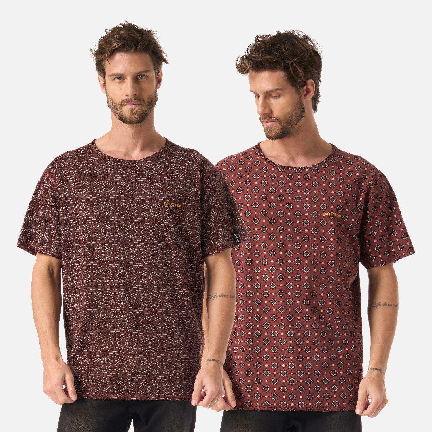 Polera Hombre Bi-curioso Print Vino Haka Honu V26-0