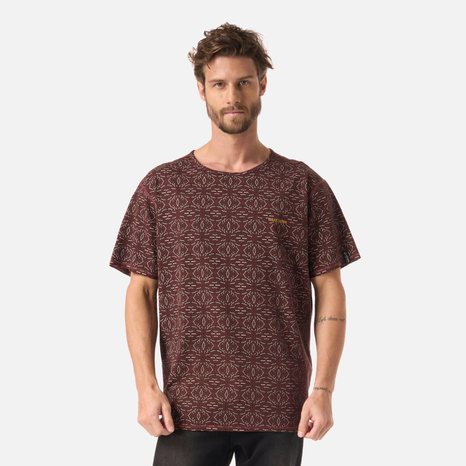 Polera Hombre Bi-curioso Print Vino Haka Honu V26-1