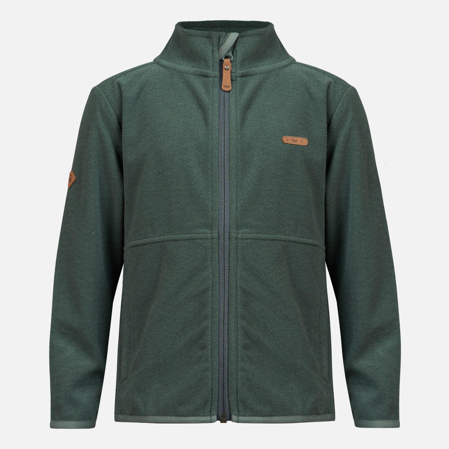 Poleron Niña Stripes Nano-F Full Zip Verde Grisaceo Lippi-0