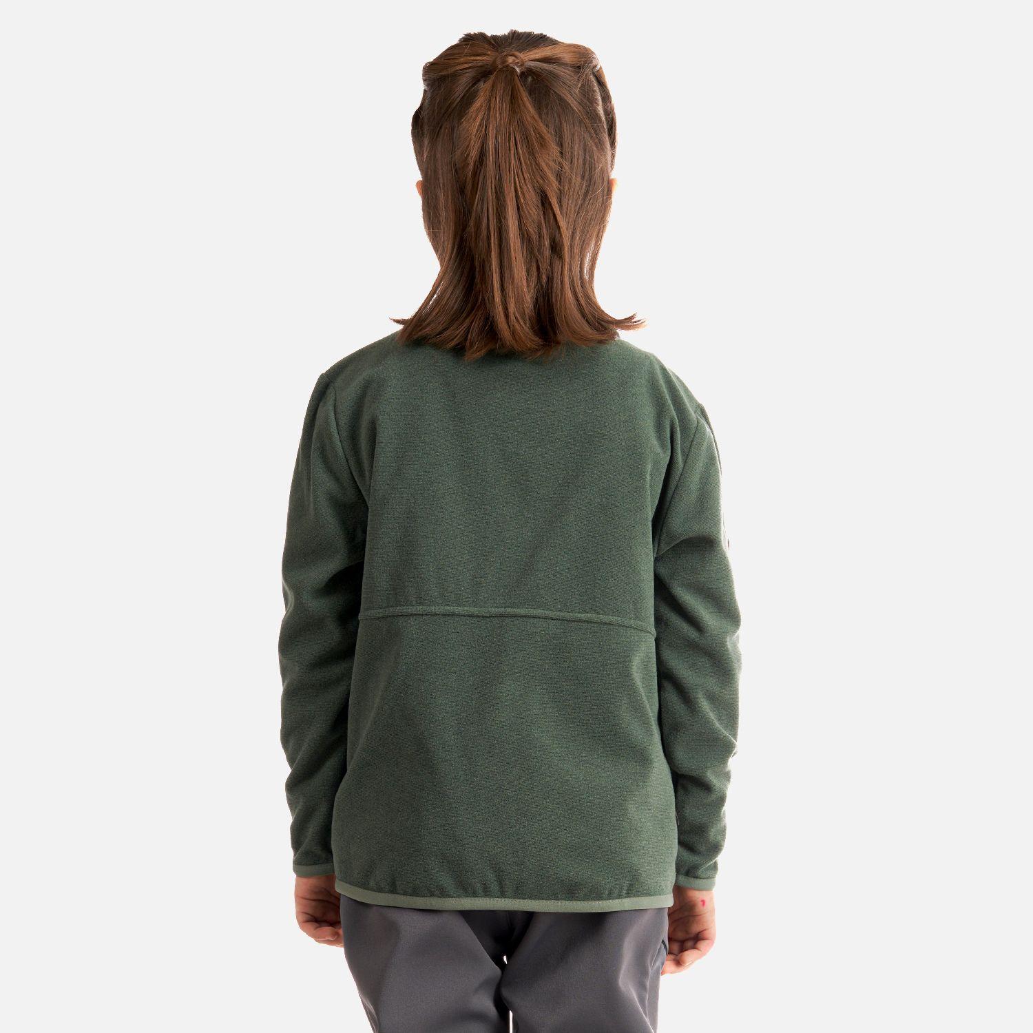 Poleron Niña Stripes Nano-F Full Zip Verde Grisaceo Lippi-3