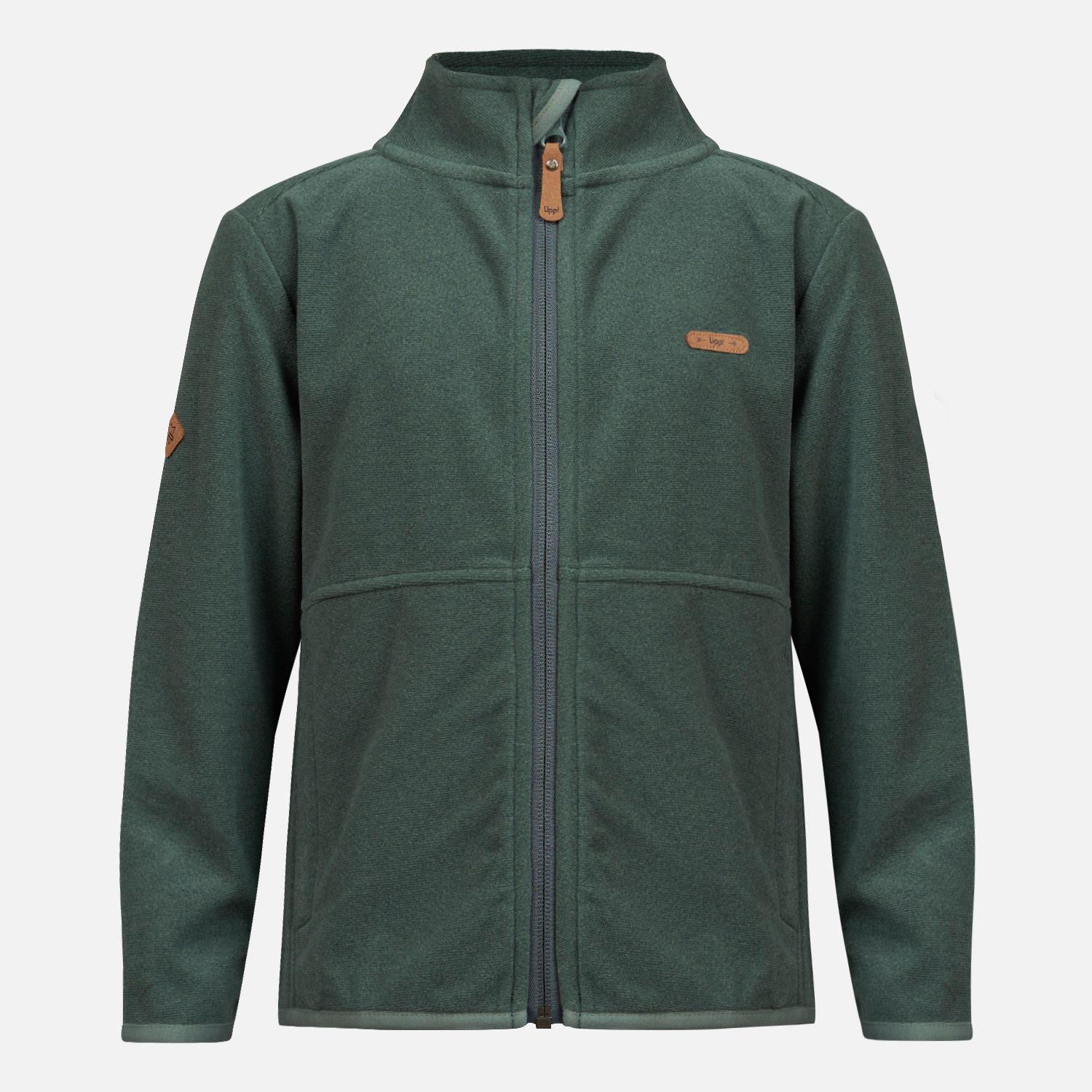 Poleron Niña Stripes Nano-F Full Zip Verde Grisaceo Lippi-0