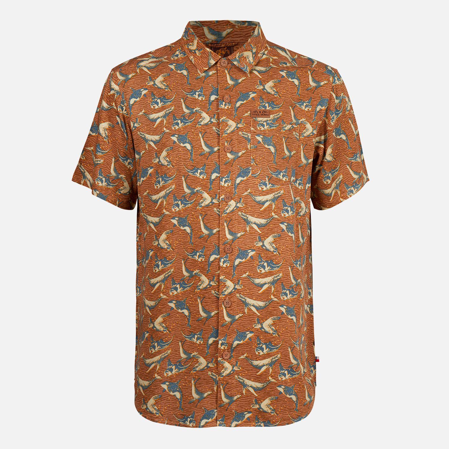 Camisa Hombre Anameizon Full Print Canela Haka Honu-0