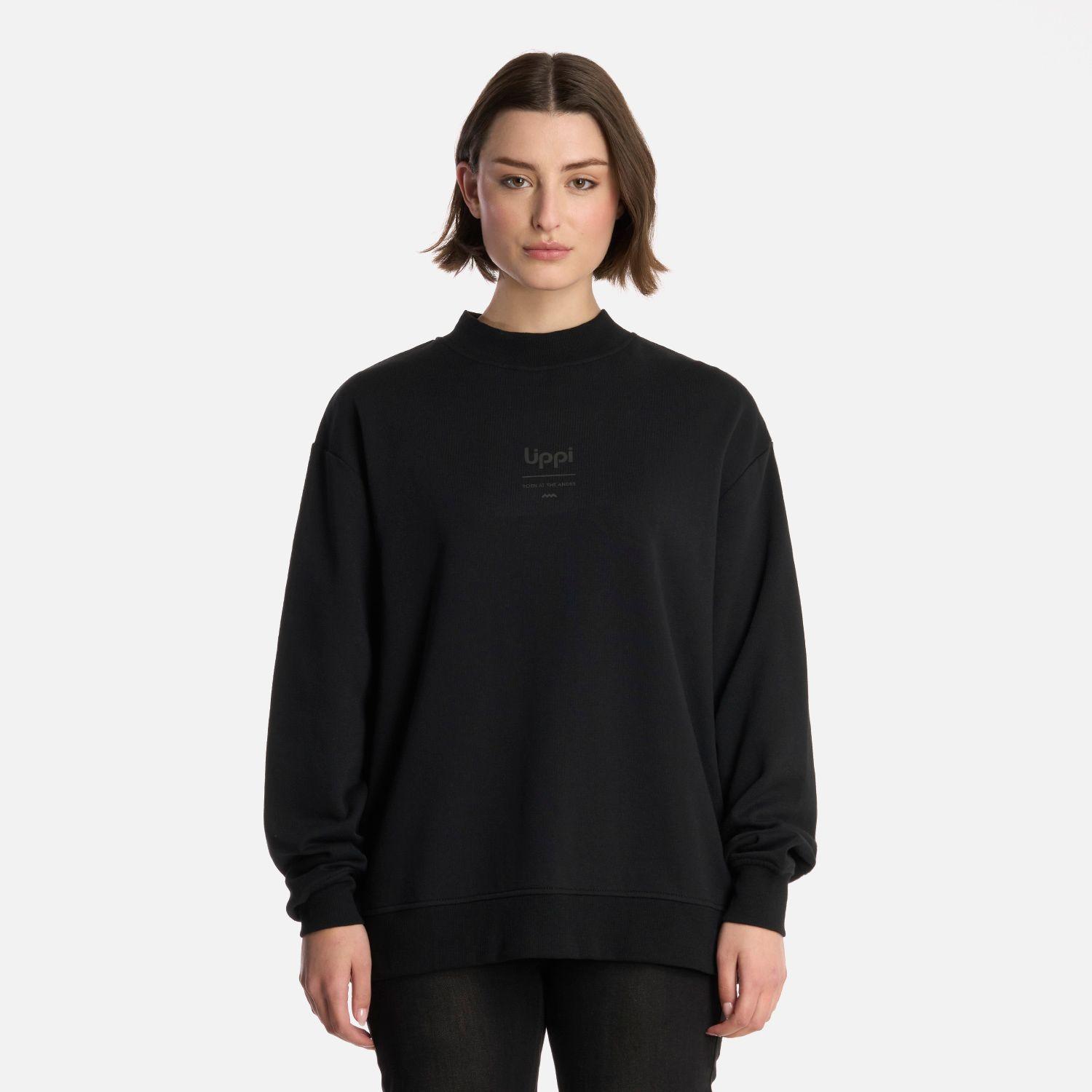 Polerón Mujer Ulmo Mid Point Crewneck Negro Lippi V25-0