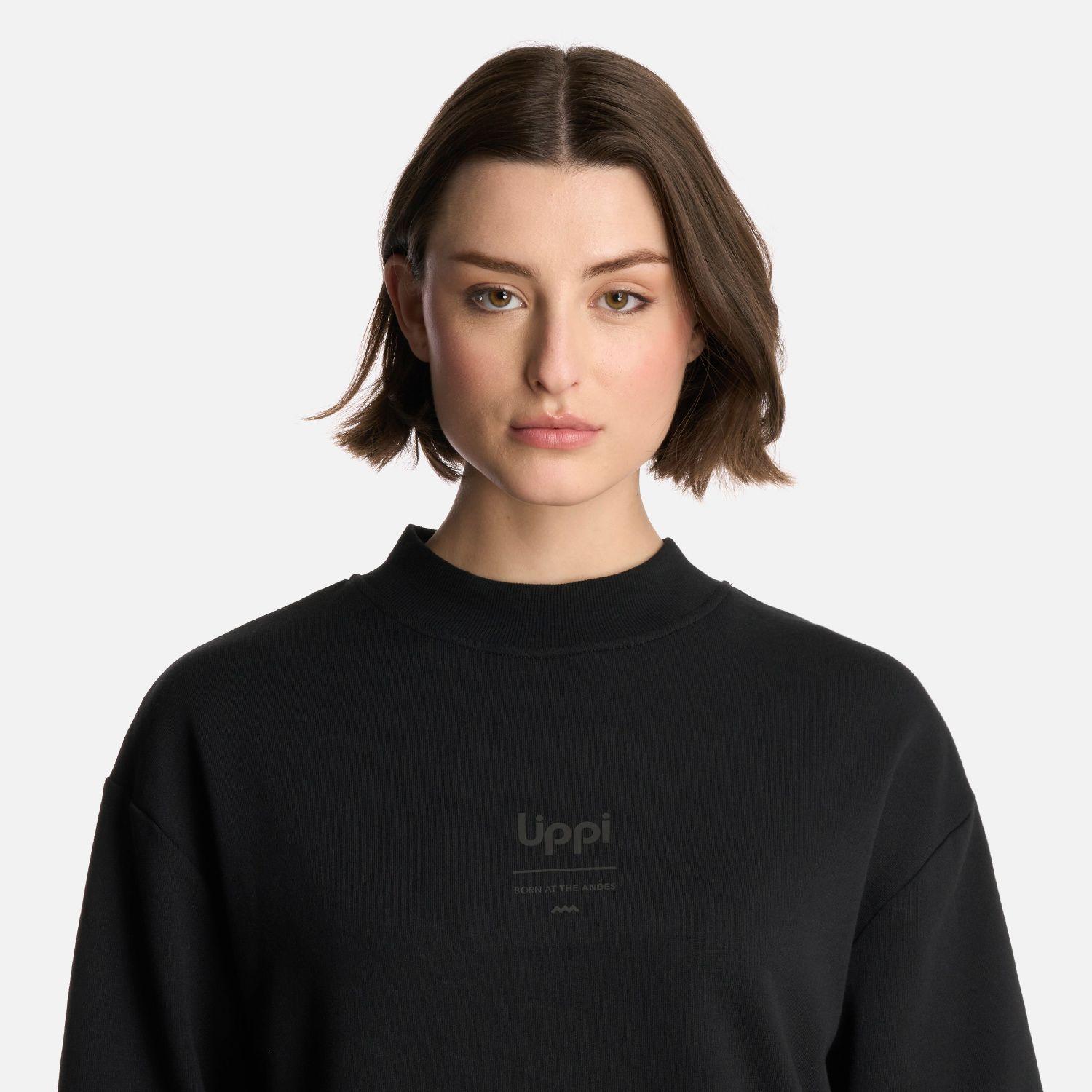 Polerón Mujer Ulmo Mid Point Crewneck Negro Lippi V25-3