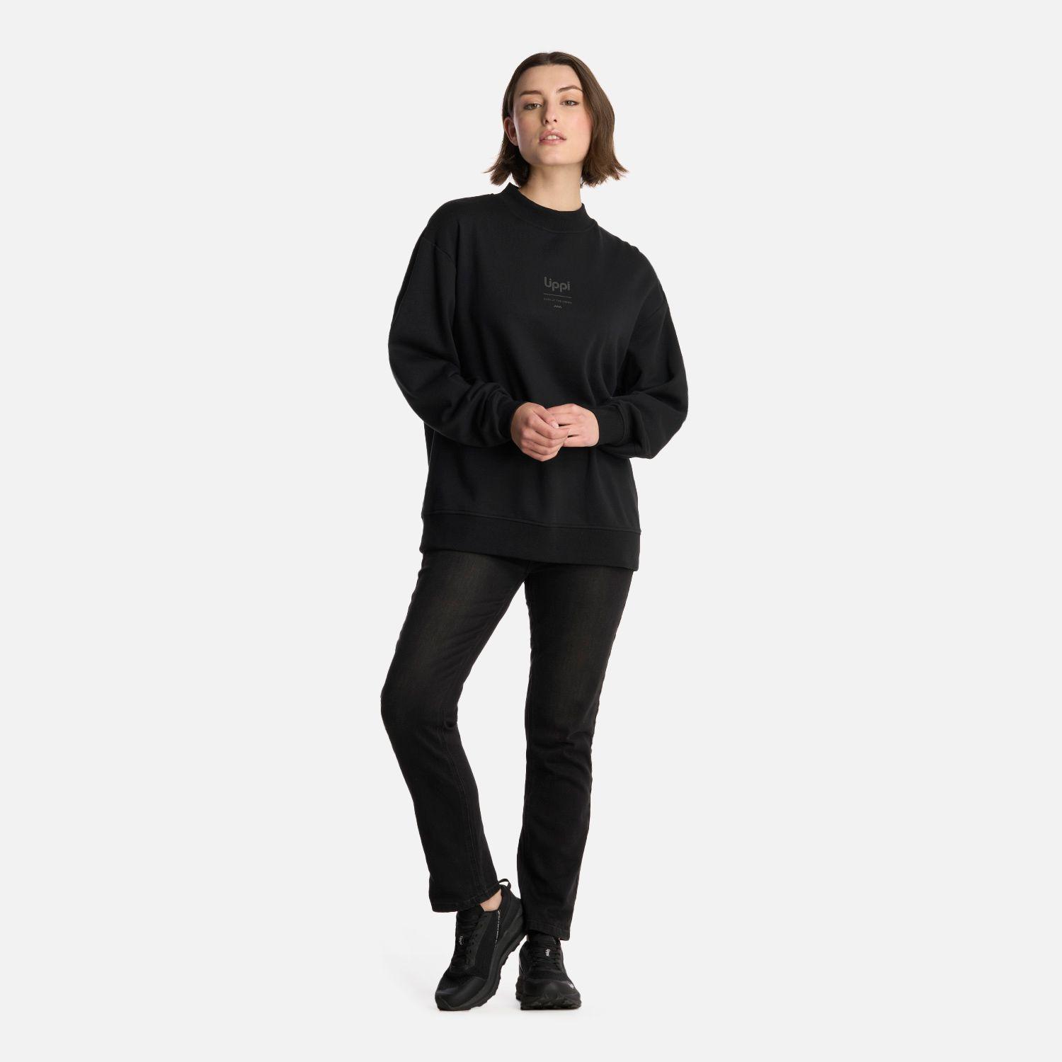 Polerón Mujer Ulmo Mid Point Crewneck Negro Lippi V25-4
