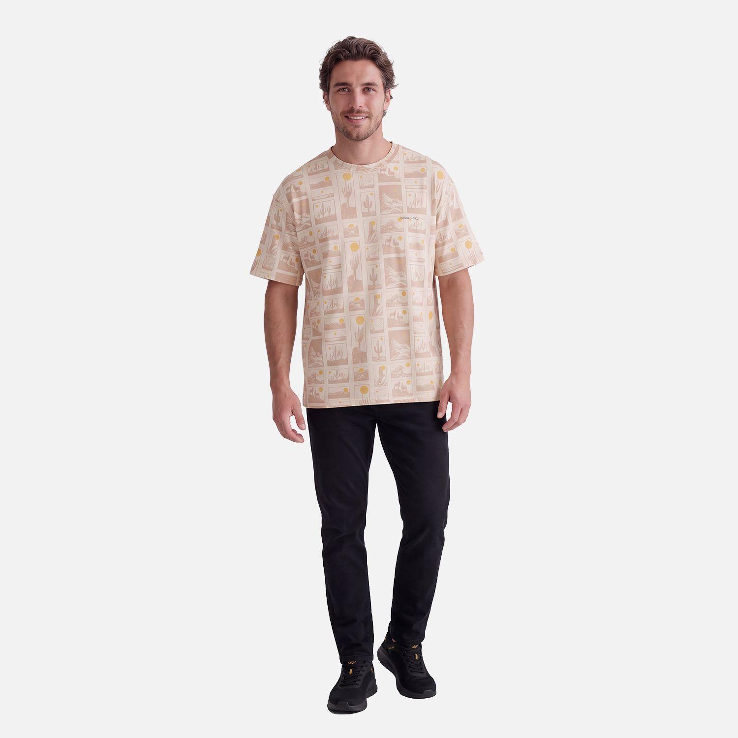 Polera Hombre Pinacoteca Print Taupe Haka Honu V27-2