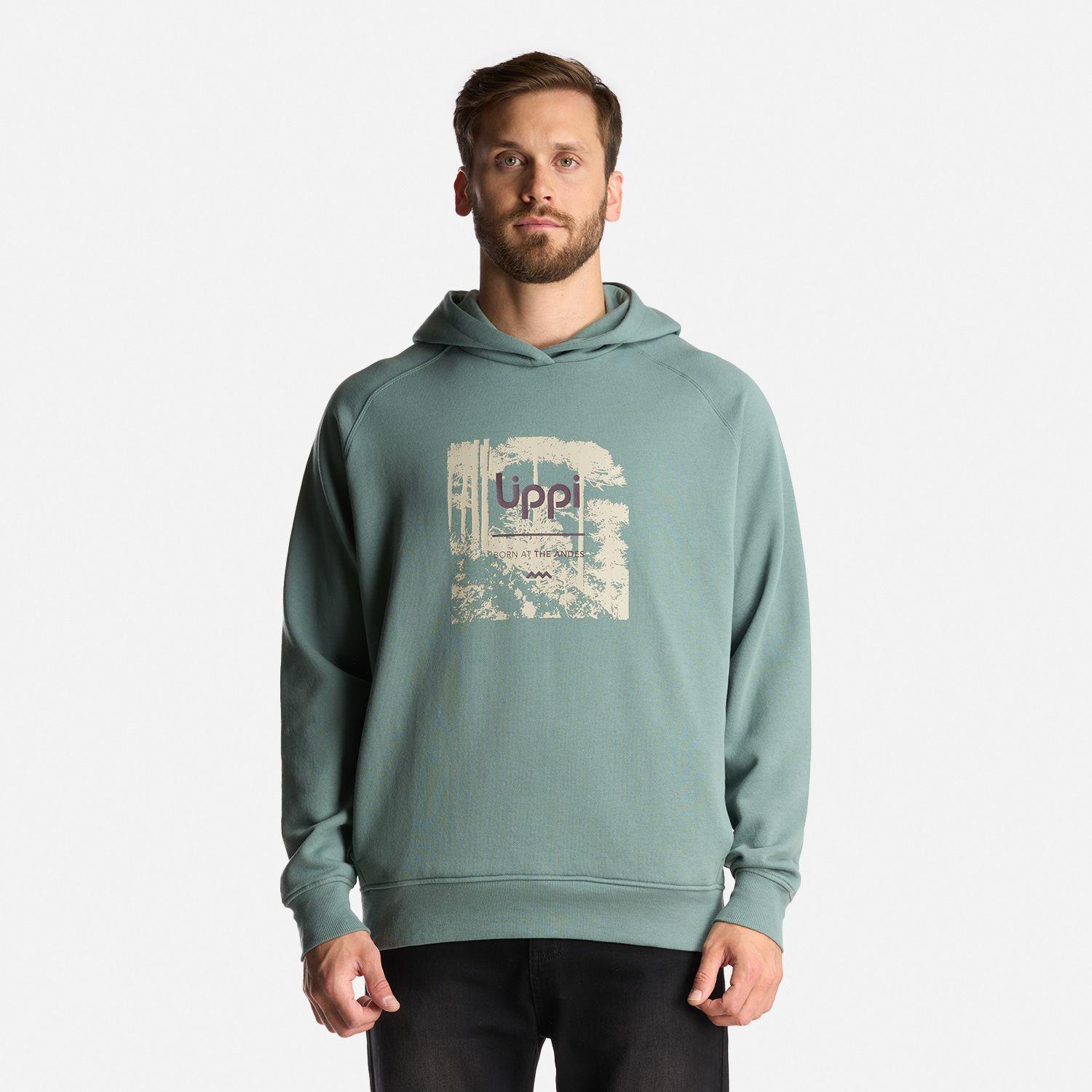 Poleron Hombre Insigne Hoody Sweatshirt Front Print Jade Oscuro Lippi-1