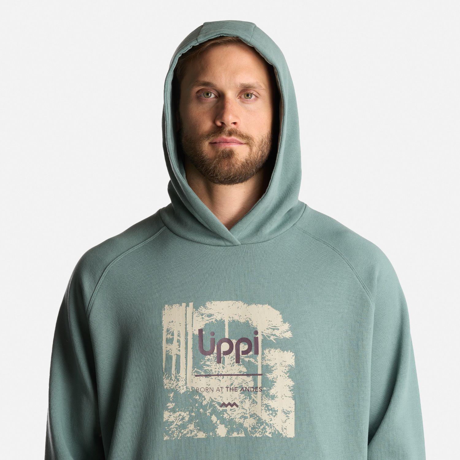 Poleron Hombre Insigne Hoody Sweatshirt Front Print Jade Oscuro Lippi-5