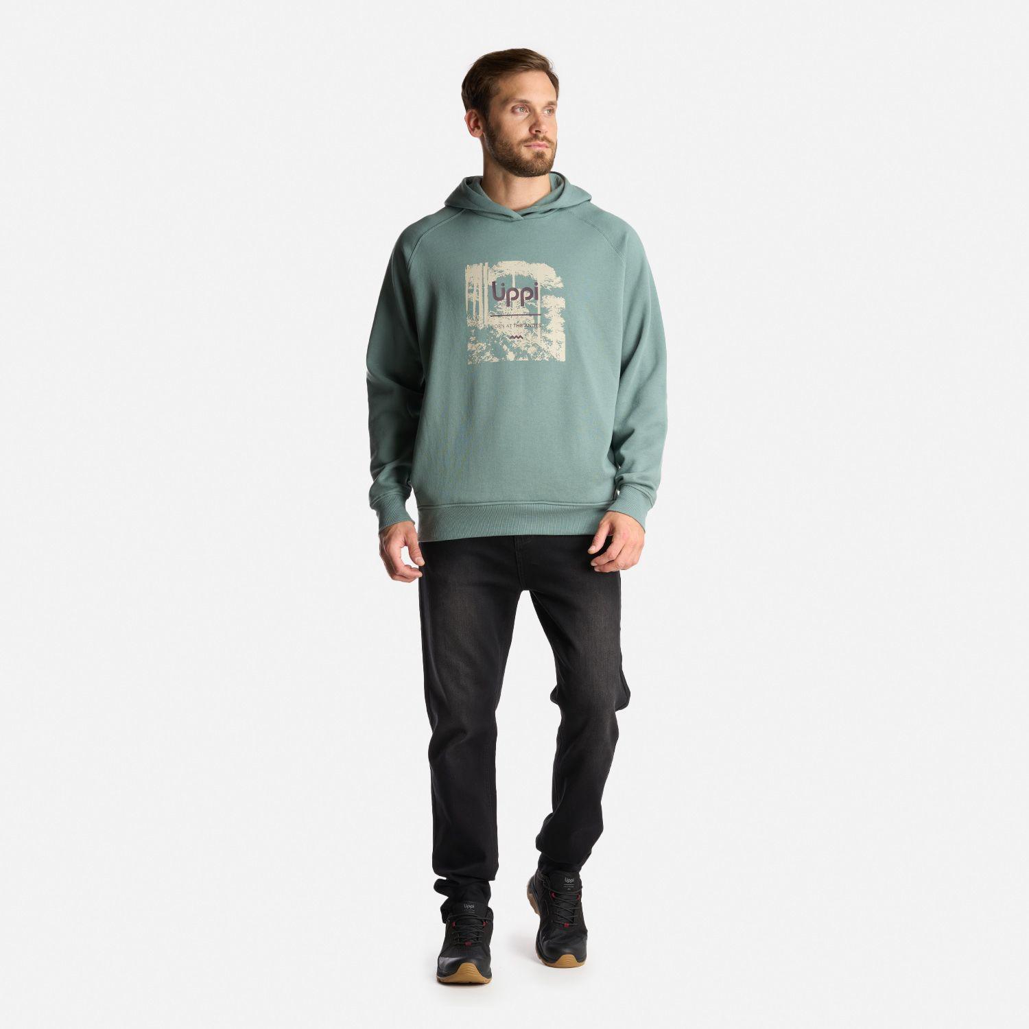 Poleron Hombre Insigne Hoody Sweatshirt Front Print Jade Oscuro Lippi-7