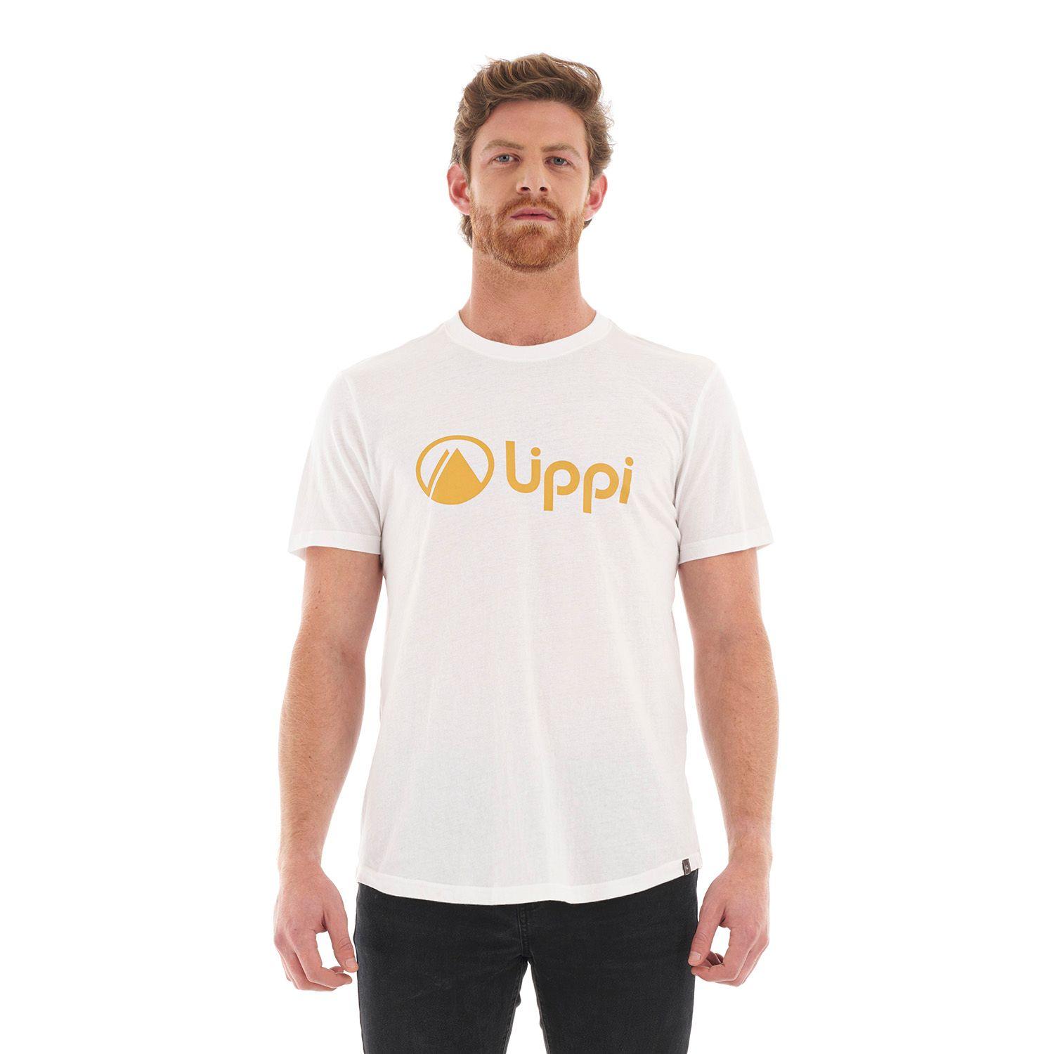 Polera Hombre Logo Lippi UV-Stop T-Shirt Blanco Mostaza Lippi-1