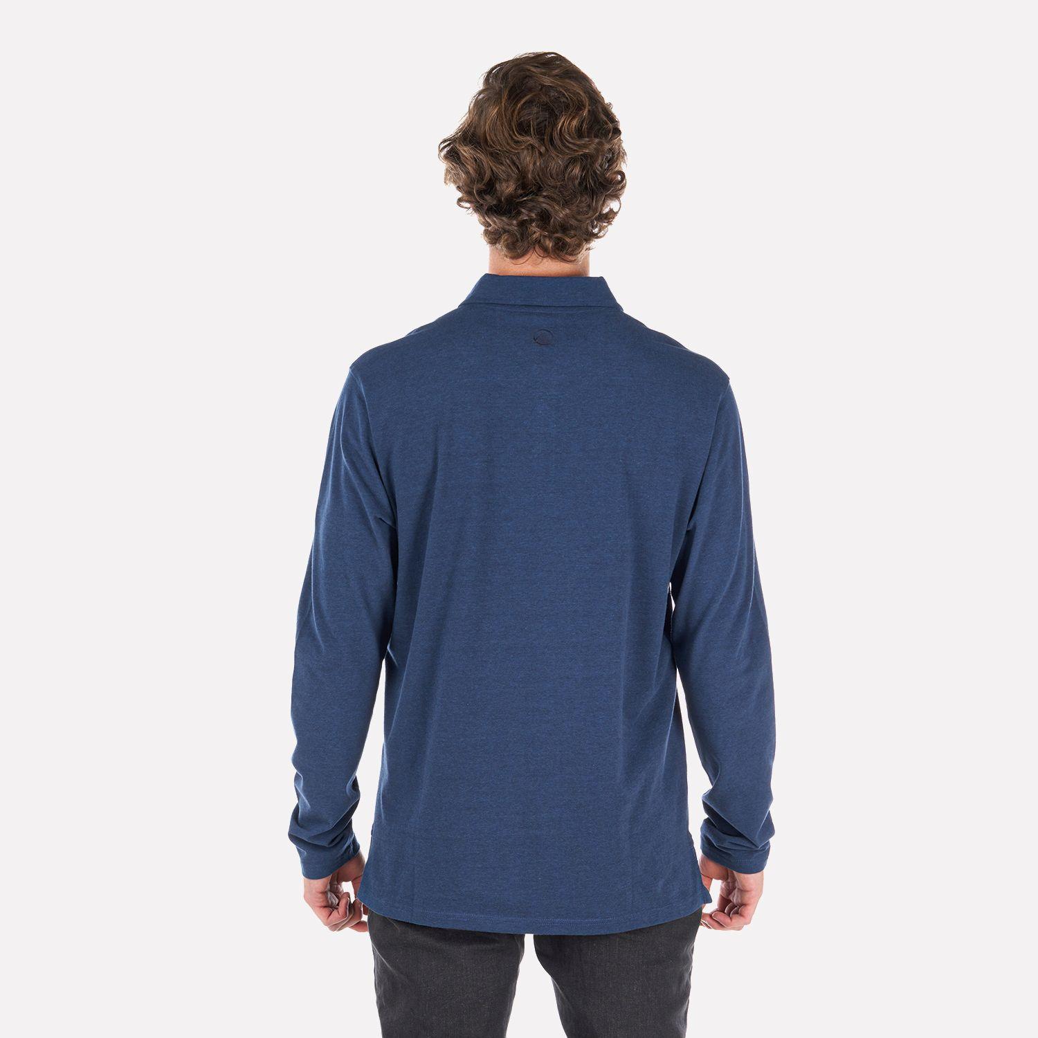 Polera Hombre Jet Polo Long Sleeve Melange Azul Marino Lippi-2