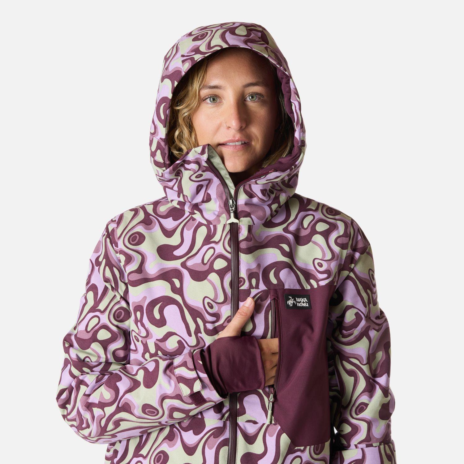 Chaqueta Mujer Yeti Print Malva Haka Honu I26-3