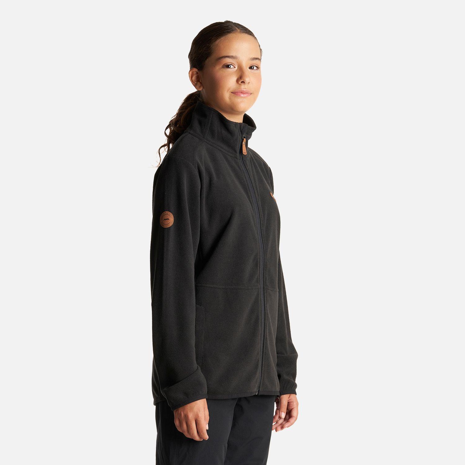 Poleron Teen Girl Stripes Nano-F Full Zip Negro Lippi I23-2