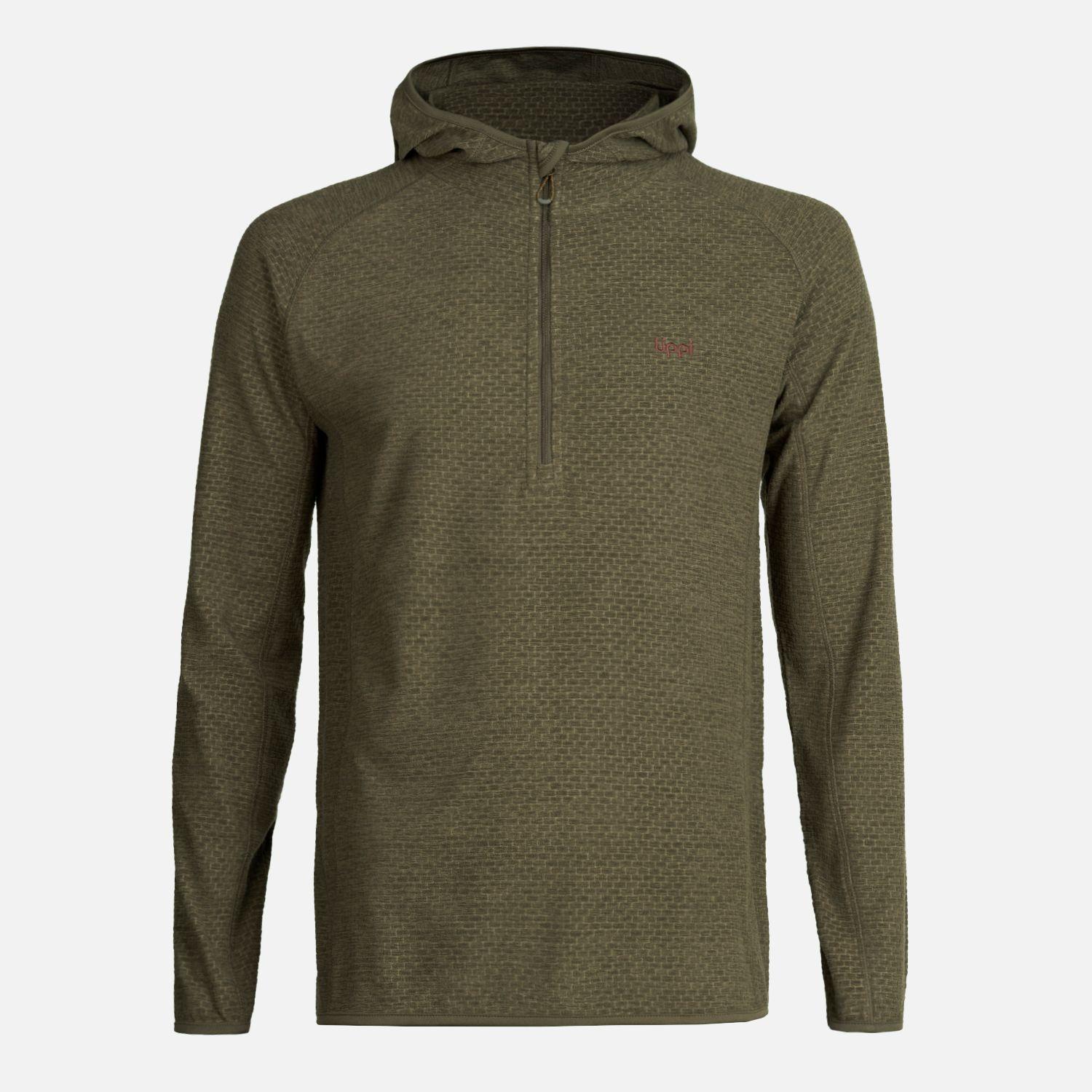 Poleron Hombre Jacaranda Nano-F 1/4 Zip Hoody Melange Oliva Oscuro Lippi-0