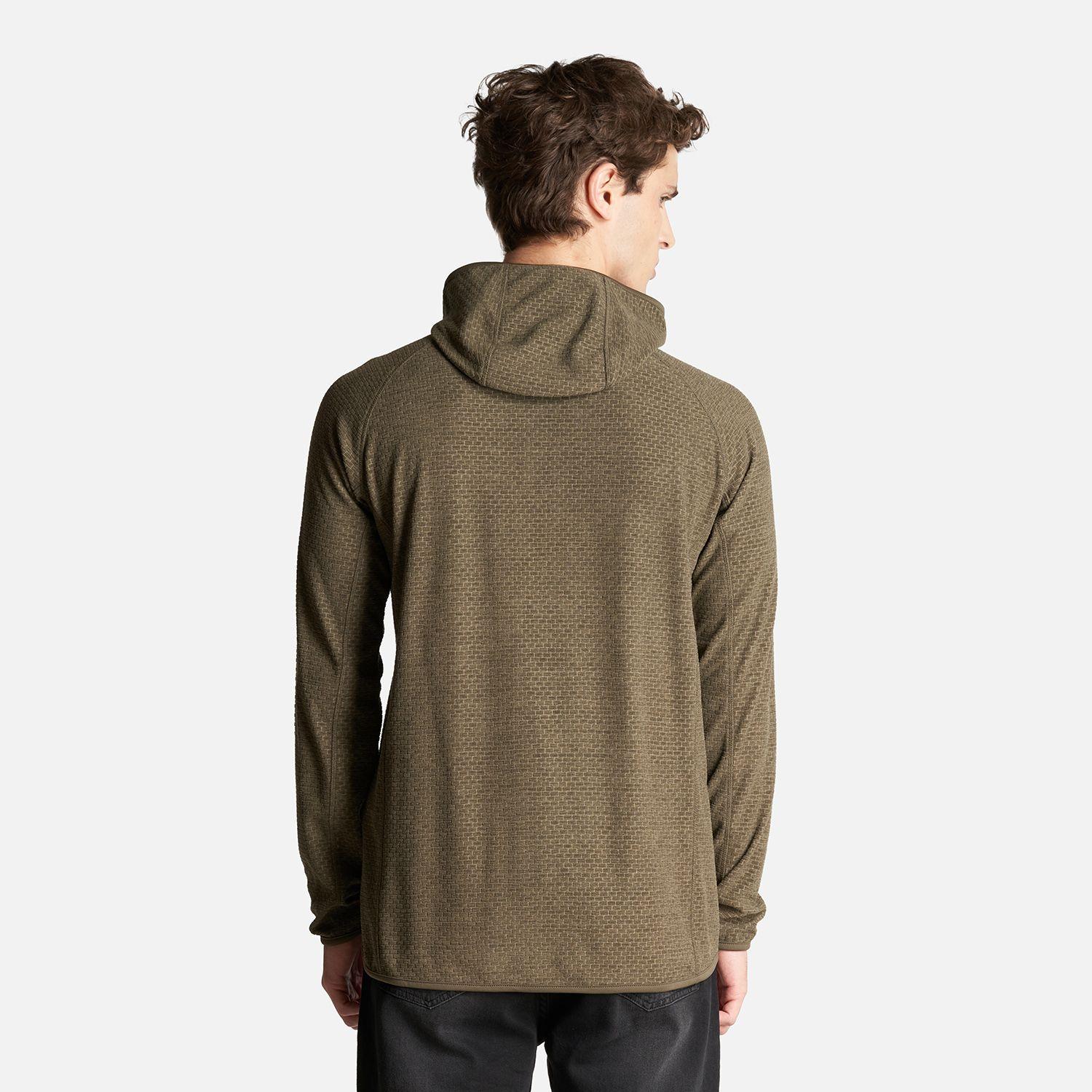 Poleron Hombre Jacaranda Nano-F 1/4 Zip Hoody Melange Oliva Oscuro Lippi-3