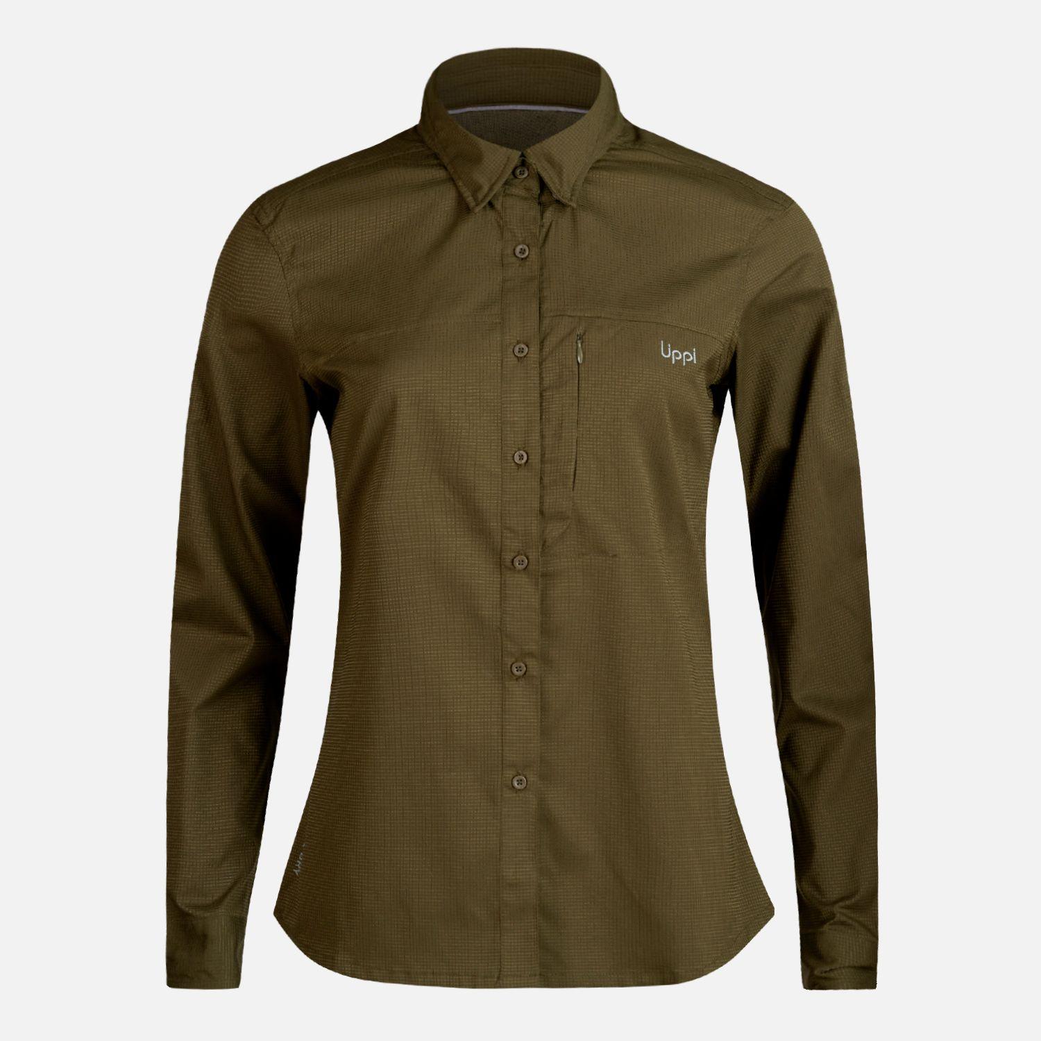 Camisa Mujer Rosselot Long Sleeve Q-Dry Shirt Verde Militar Lippi-0