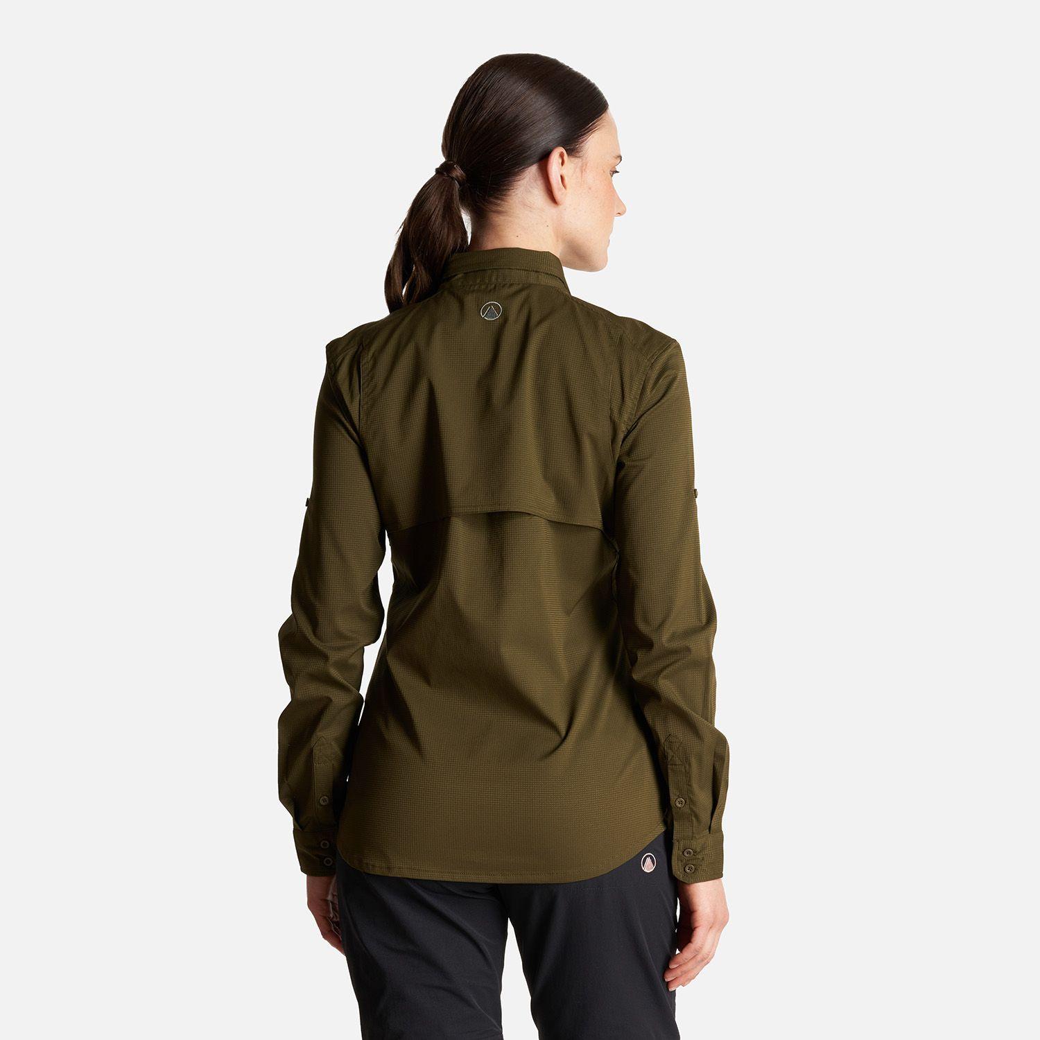 Camisa Mujer Rosselot Long Sleeve Q-Dry Shirt Verde Militar Lippi-3