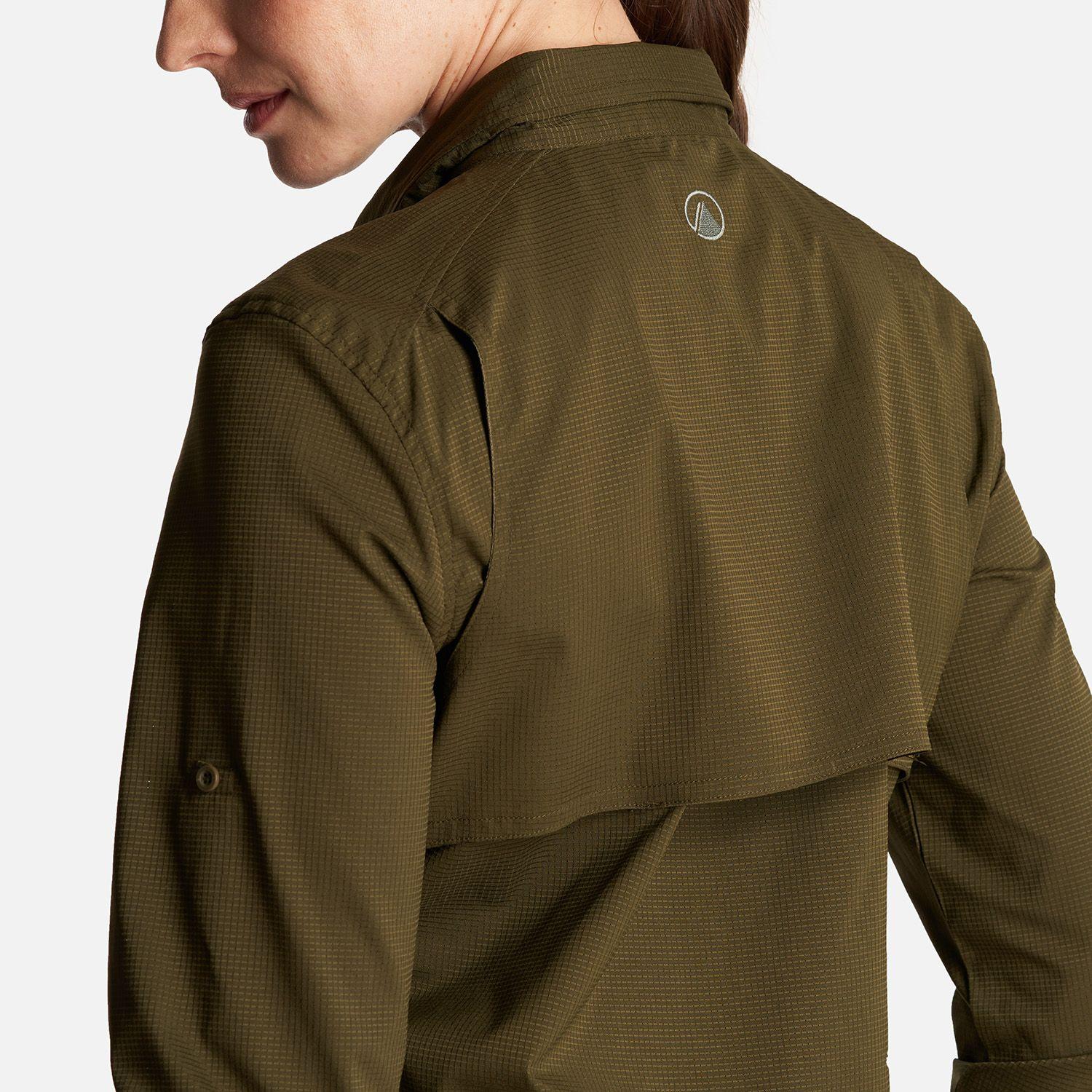 Camisa Mujer Rosselot Long Sleeve Q-Dry Shirt Verde Militar Lippi-6