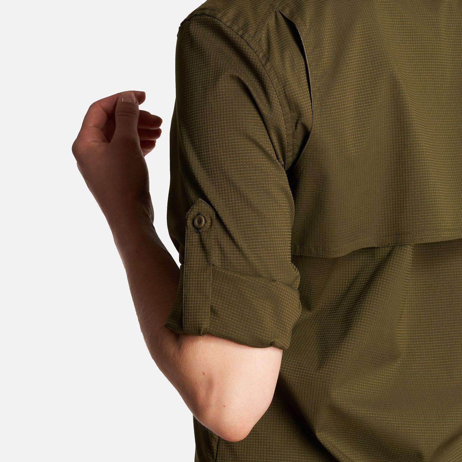 Camisa Mujer Rosselot Long Sleeve Q-Dry Shirt Verde Militar Lippi-7