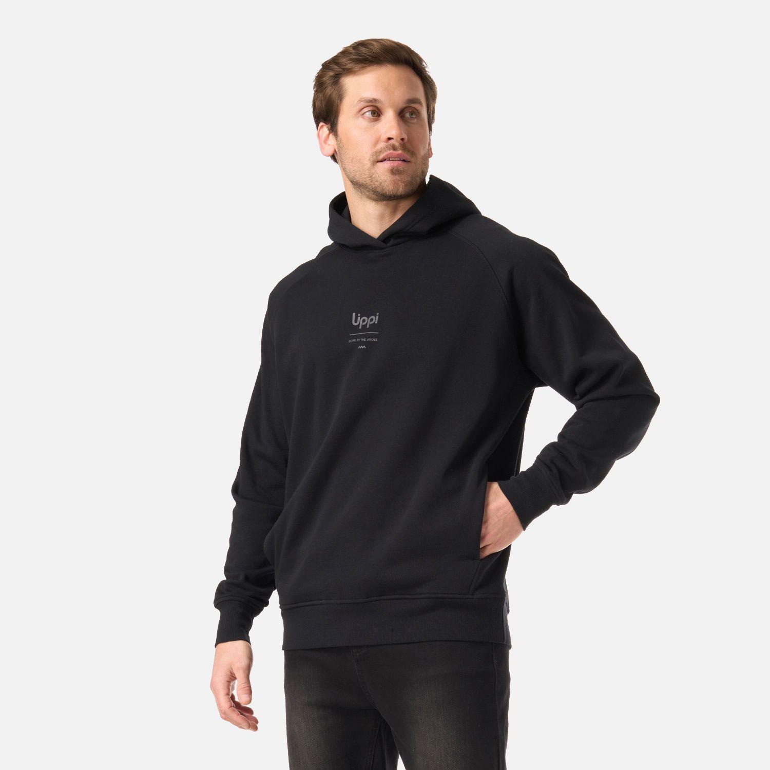 Polerón Hombre Ulmo Light Hoody Sweatshirt Negro Lippi V26-1