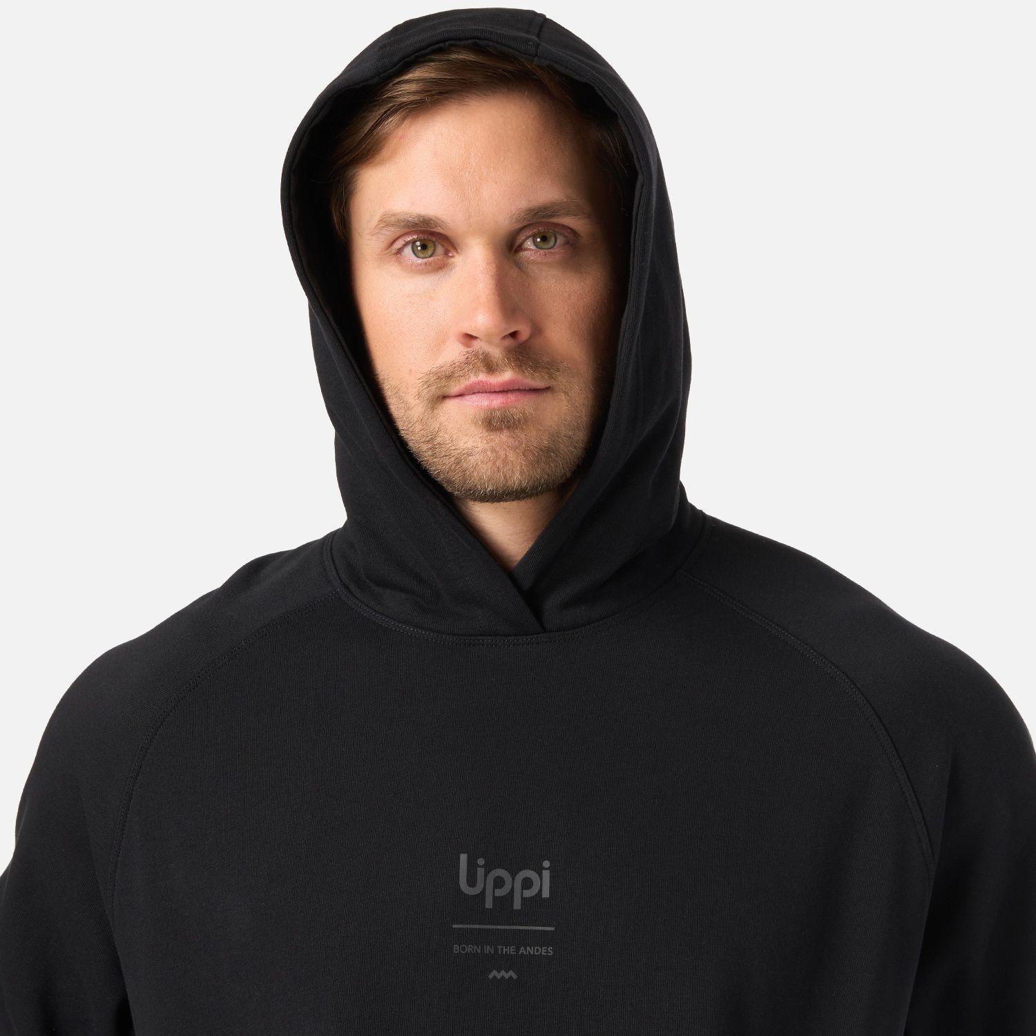 Polerón Hombre Ulmo Light Hoody Sweatshirt Negro Lippi V26-3