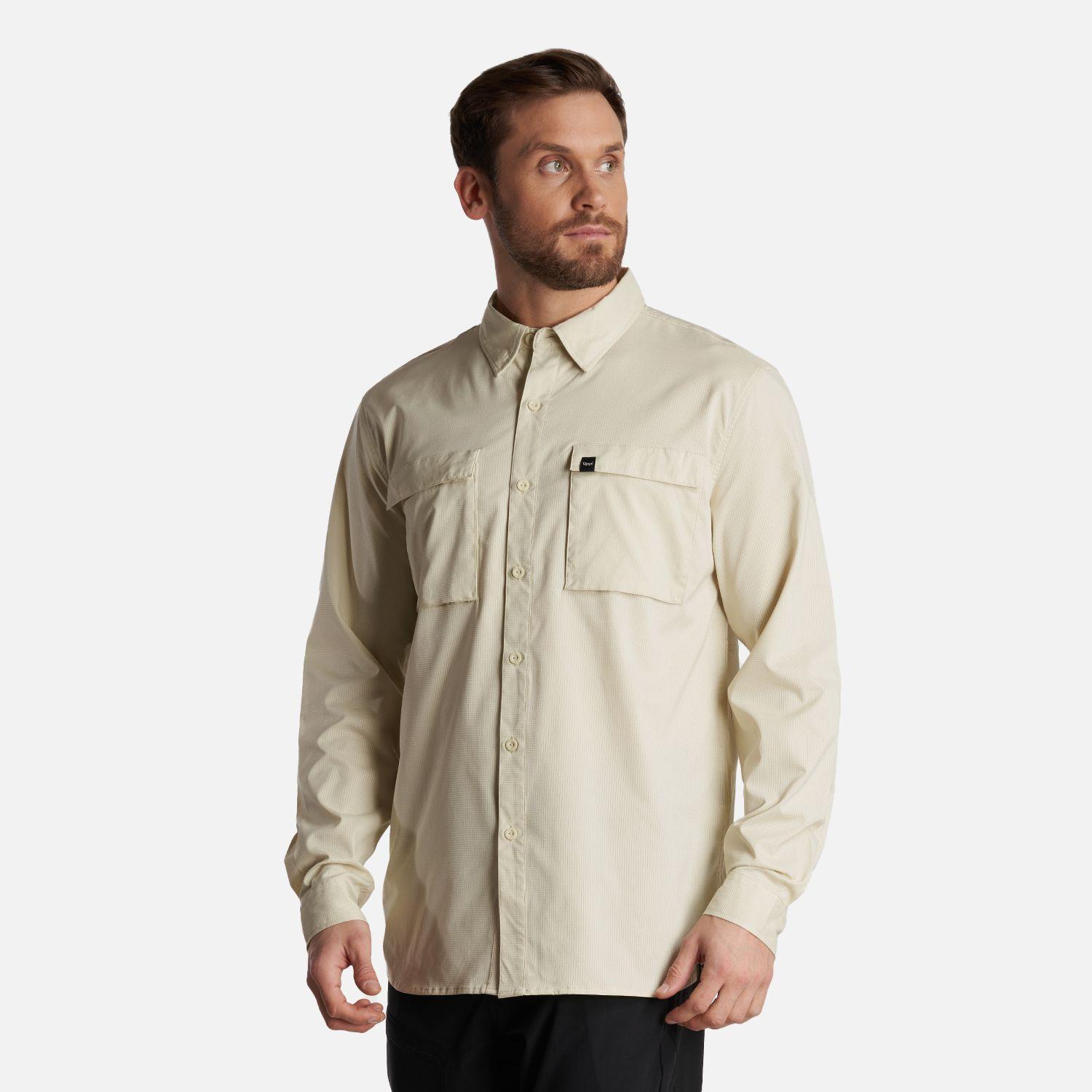 Camisa Hombre Rosselot Long Sleeve Q-Dry Shirt Beige Lippi V24-2