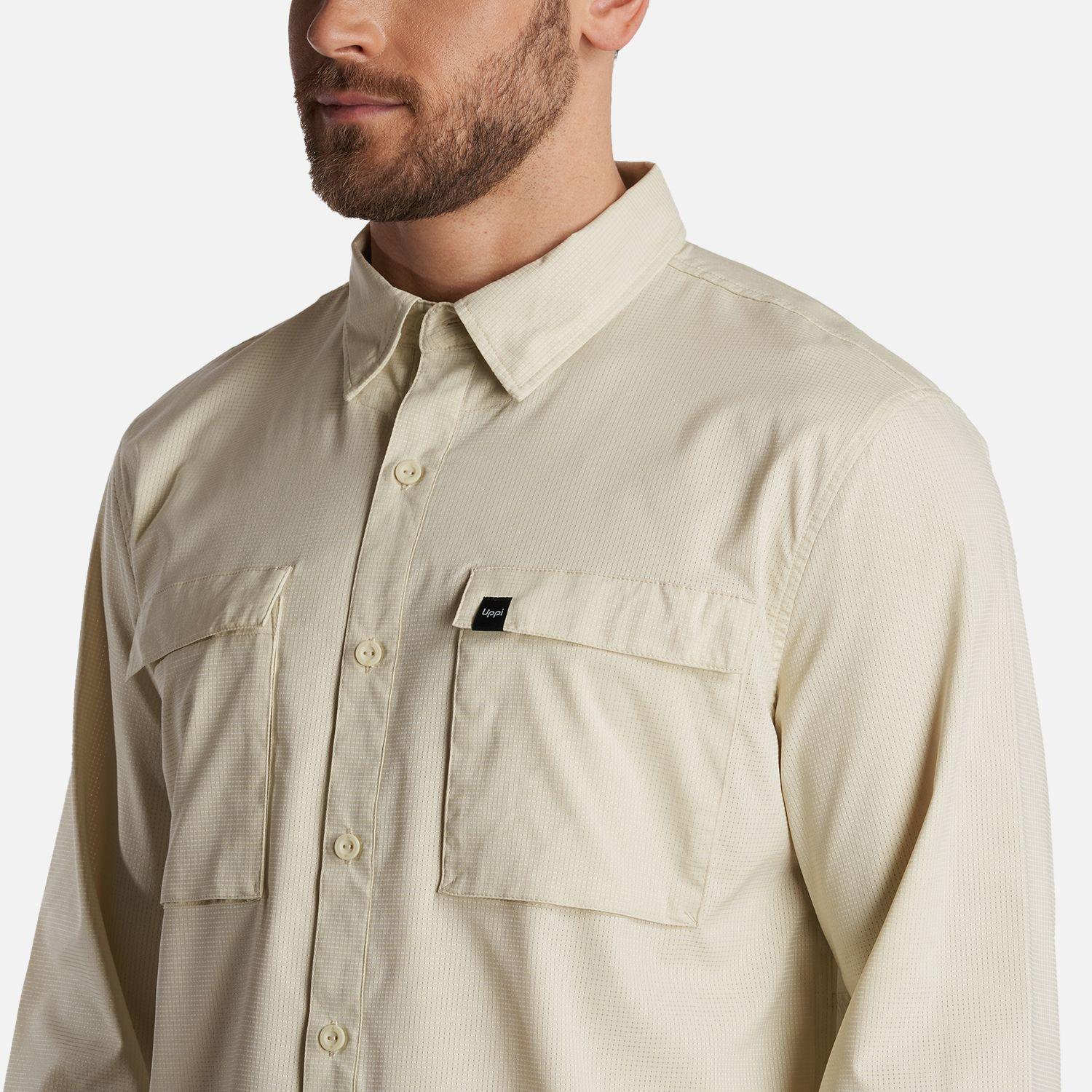 Camisa Hombre Rosselot Long Sleeve Q-Dry Shirt Beige Lippi V24-4