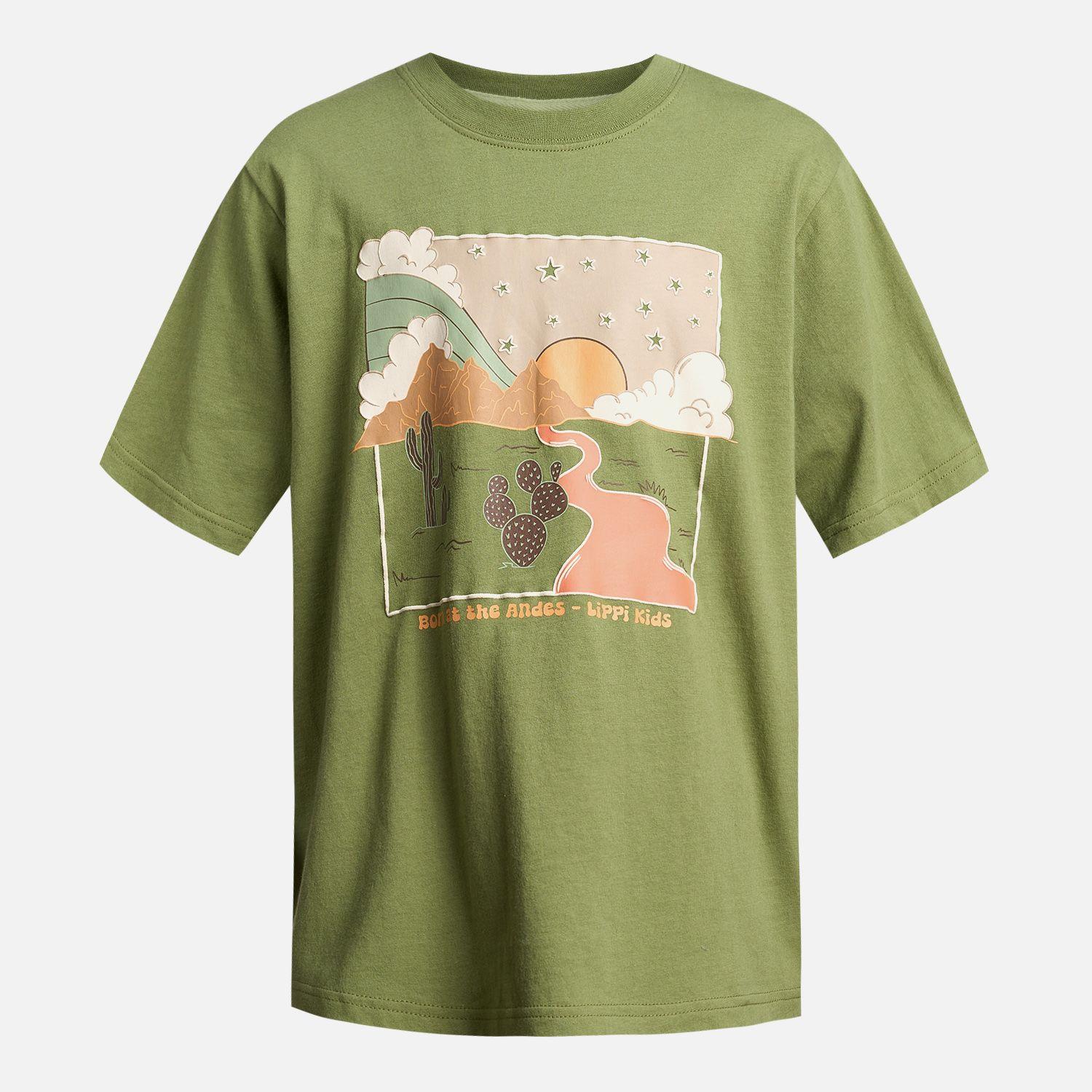 Polera Niño Desert Oversize T-Shirt Verde Lippi-5