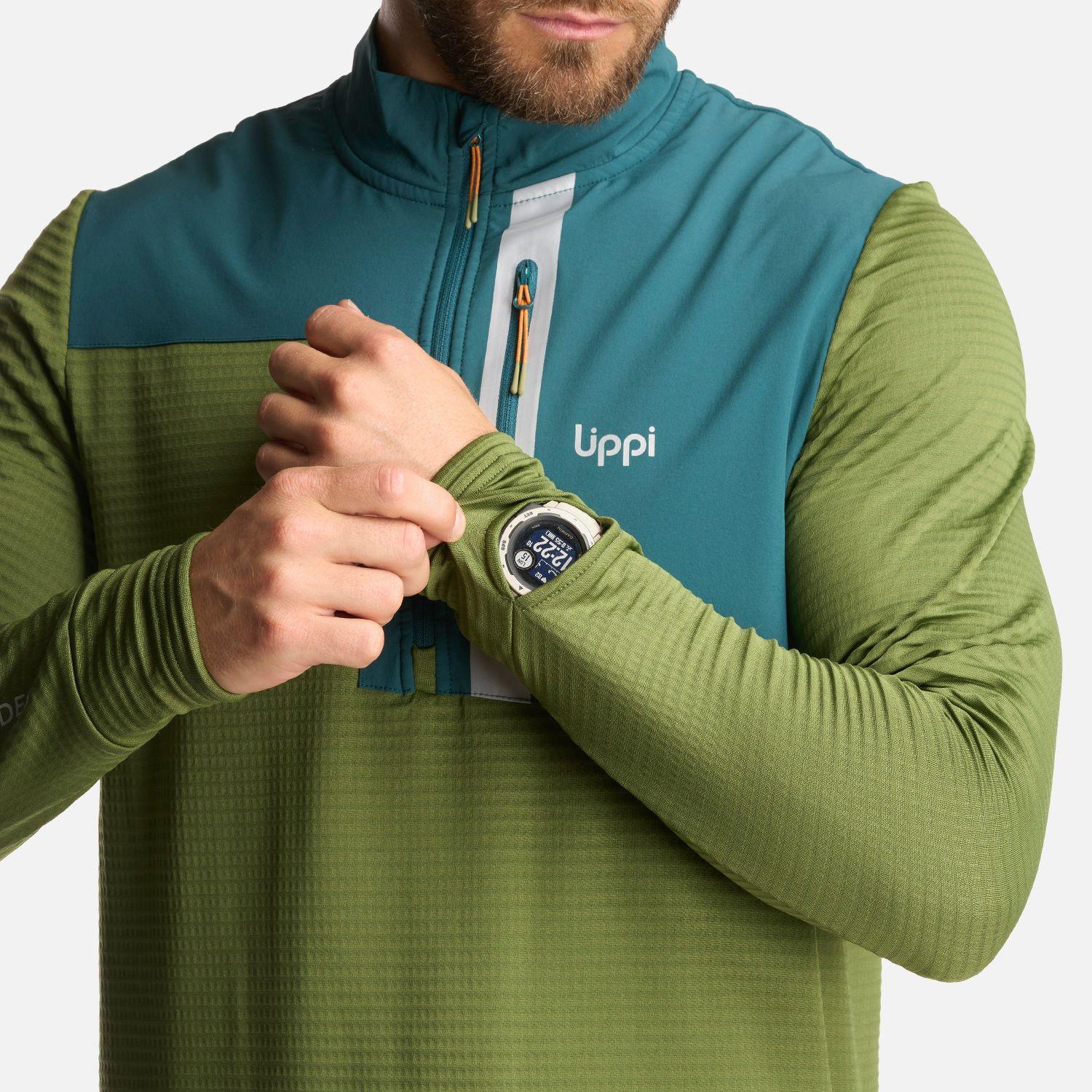 Poleron Hombre Karova Nano F 1/4 Zip Verde Lippi-6