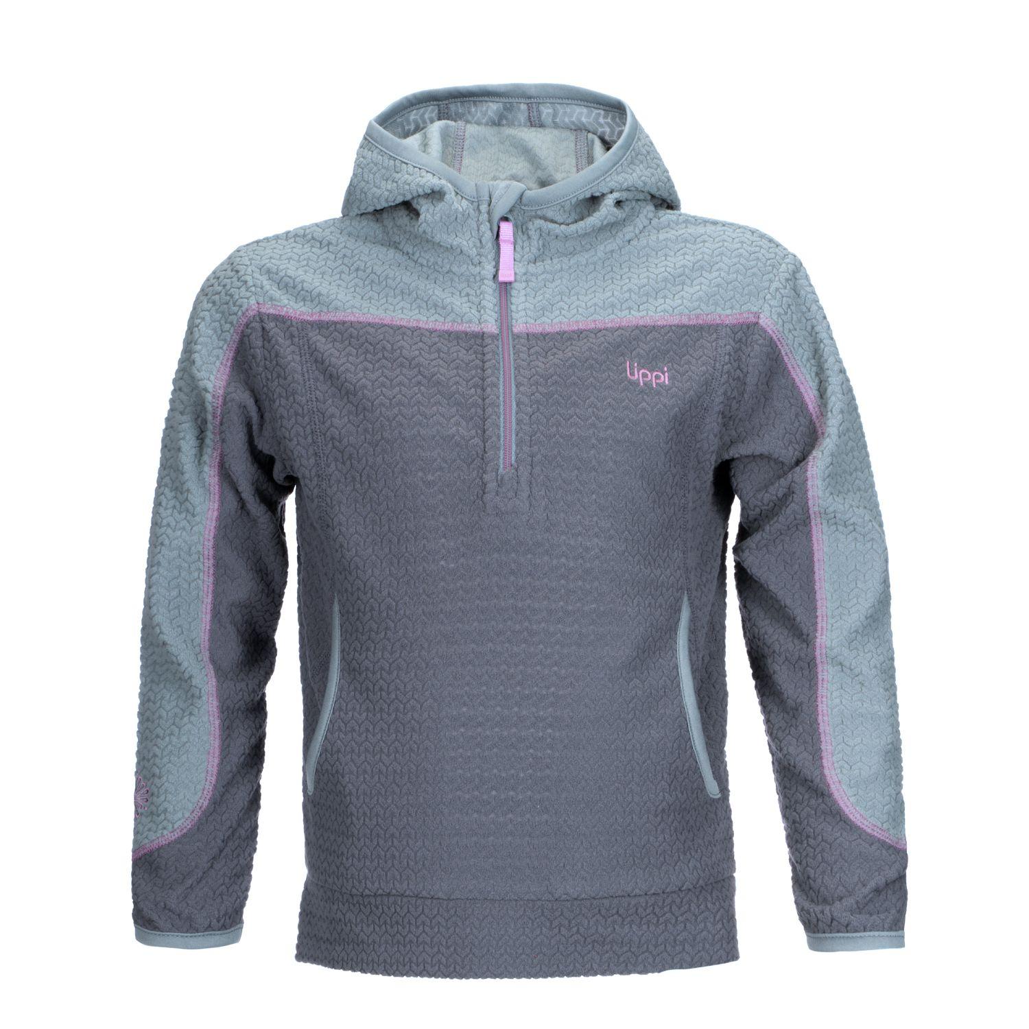 Poleron Niña Saltamontes Nano-F 1/4 Zip Hoody Verde Grisaceo / Azul Grisaceo Lippi-0