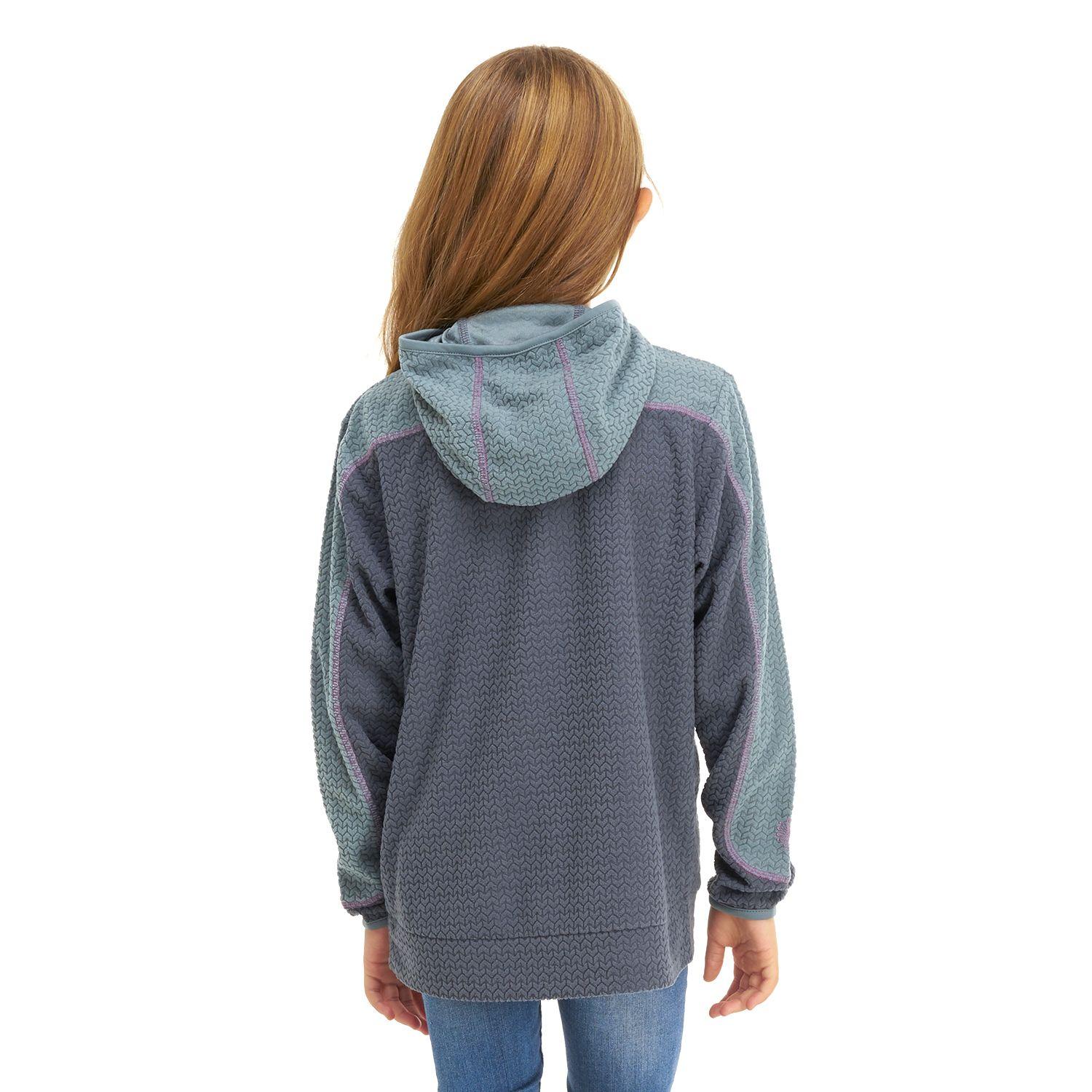 Poleron Niña Saltamontes Nano-F 1/4 Zip Hoody Verde Grisaceo / Azul Grisaceo Lippi-3