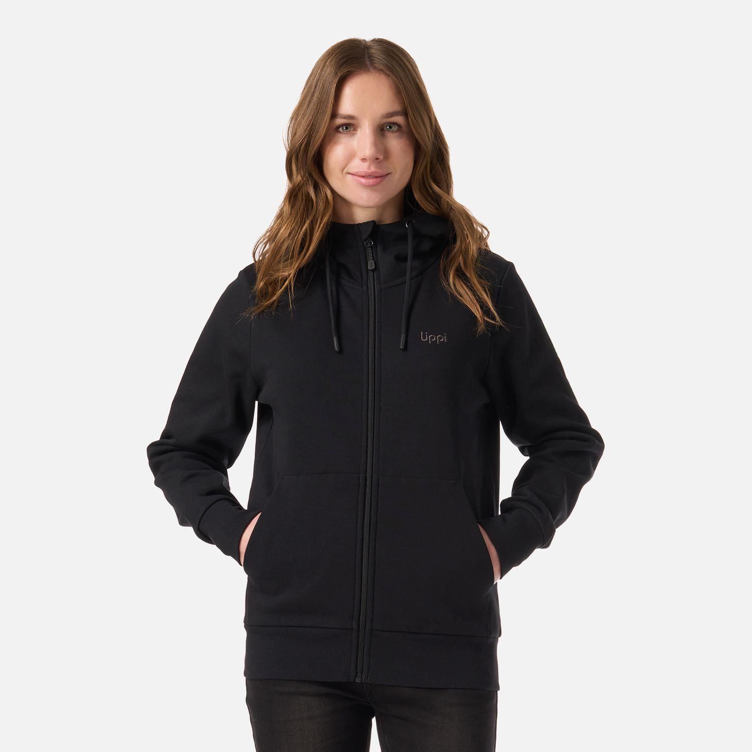 Polerón Mujer Ulmo Light Full Zip Hoody Sweatshirt Negro Lippi V26-0