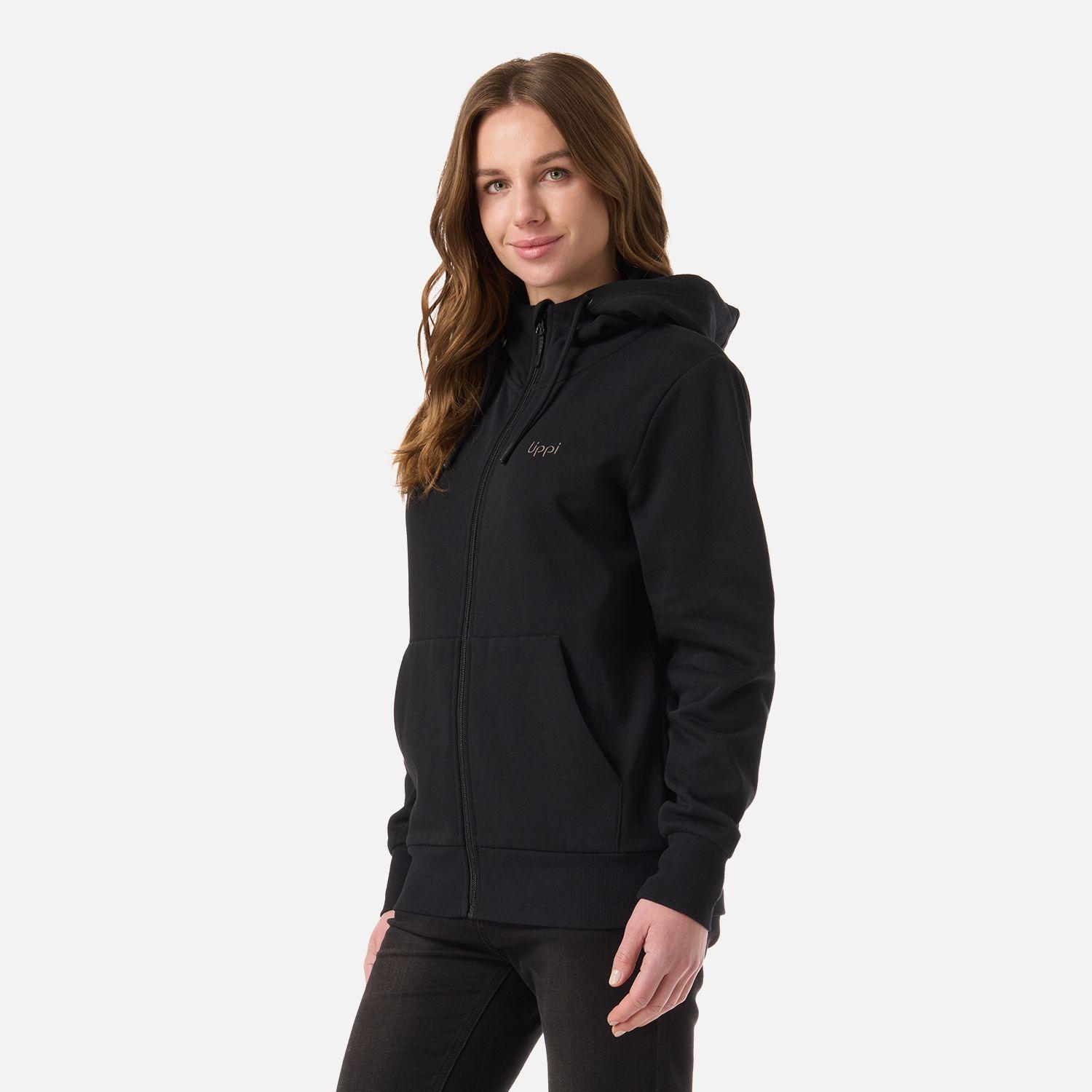 Polerón Mujer Ulmo Light Full Zip Hoody Sweatshirt Negro Lippi V26-1