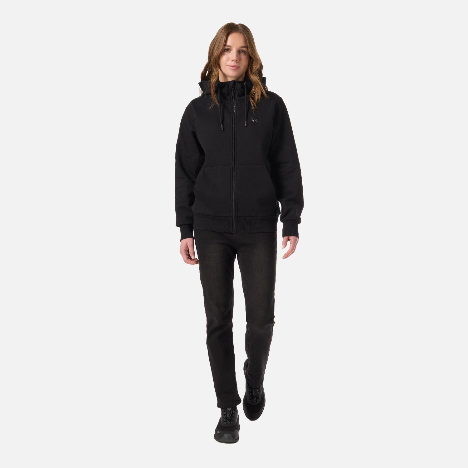 Polerón Mujer Ulmo Light Full Zip Hoody Sweatshirt Negro Lippi V26-5