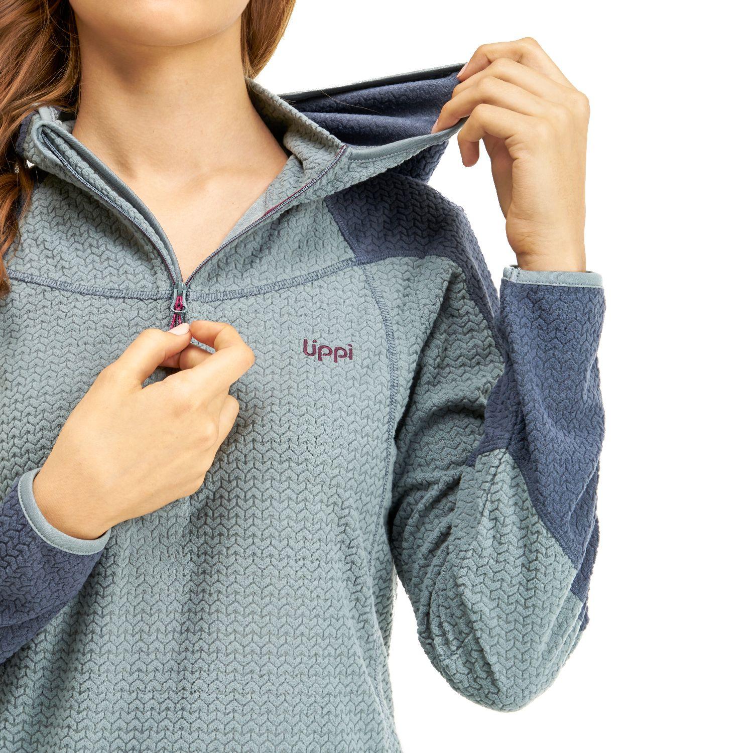 Poleron Mujer Jacaranda Nano-F 14 Zip Hoody Azul Grisaceo Lippi-4