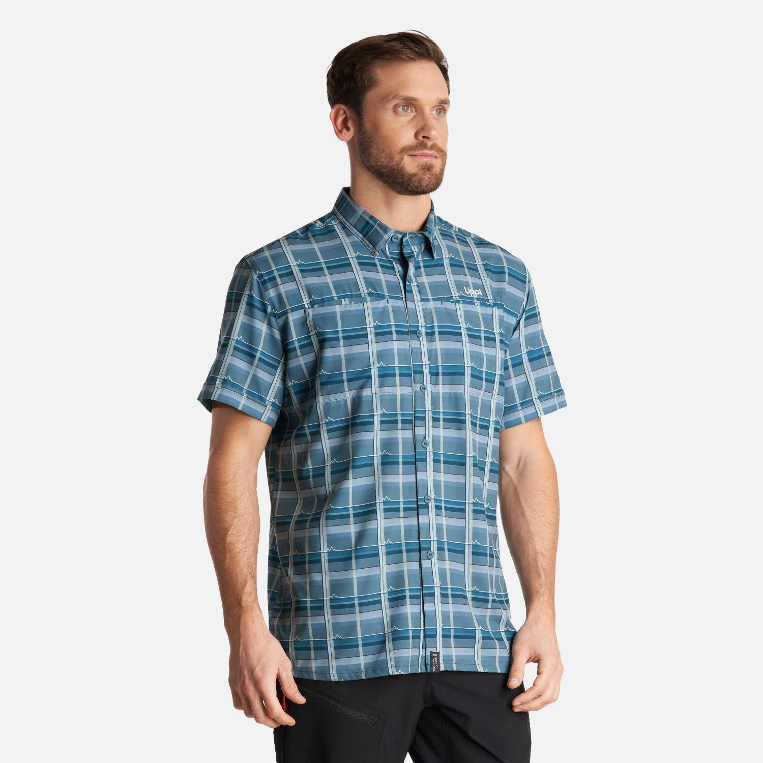 Camisa Hombre Wallace Short Sleeve Q-Dry Shirt Print Verde Petroleo Lippi-2